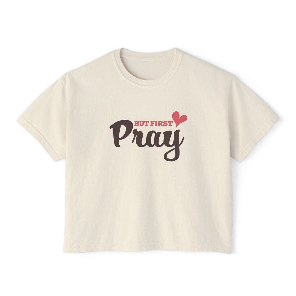 Faith Based Teen Girl T-Shirt - But First Pray | T-Shirt by atgodanddesigns