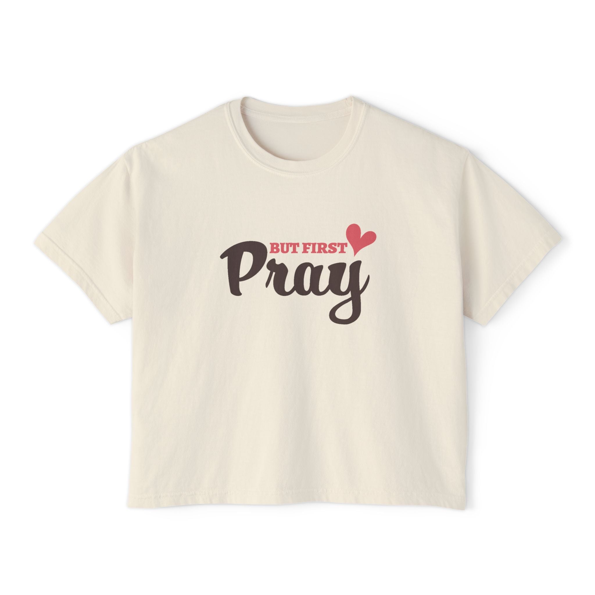 Faith Based Teen Girl T-Shirt - But First Pray | T-Shirt by atgodanddesigns