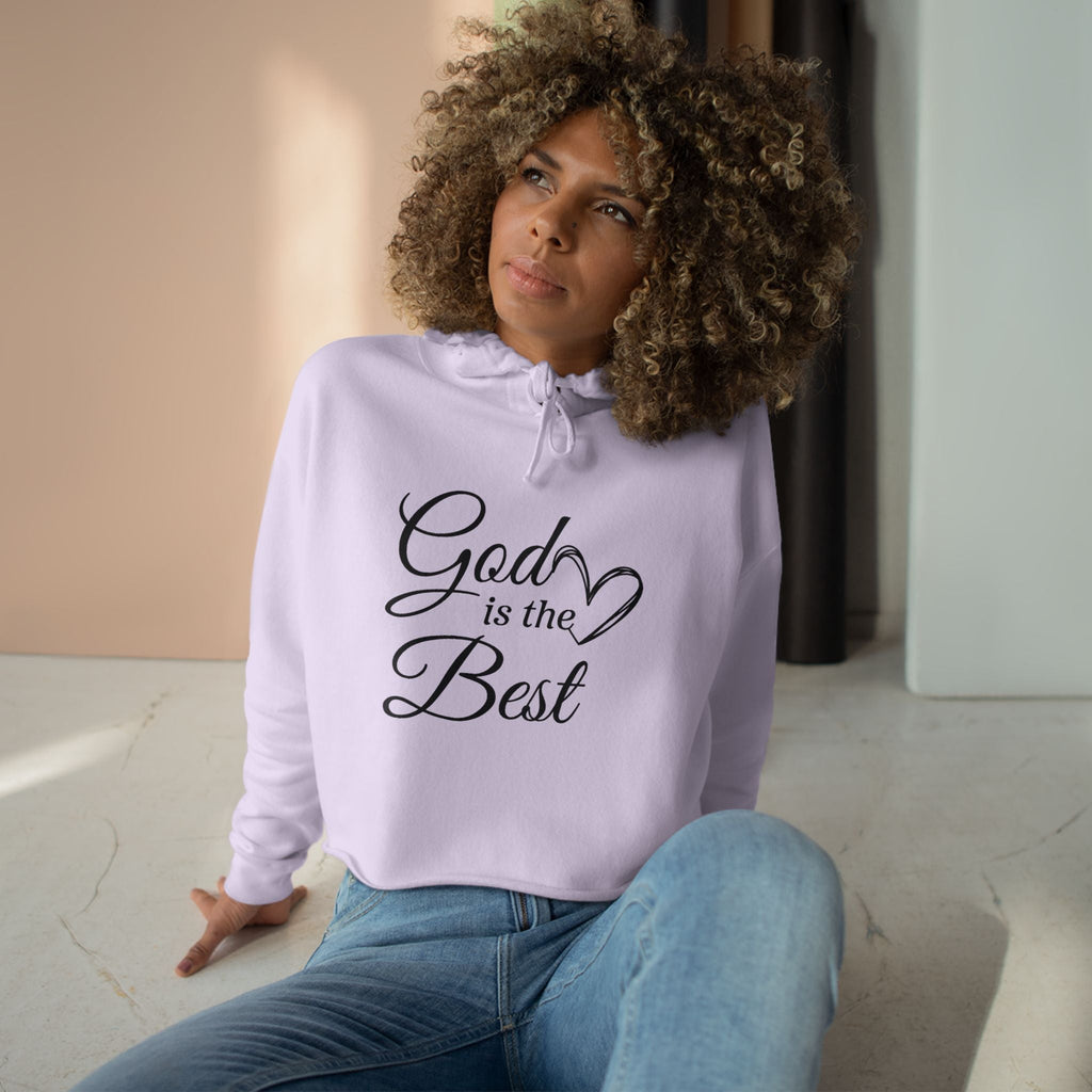 Faith Based Teen Girls Crop Hoodie - God Is The Best | Hoodie by atgodanddesigns