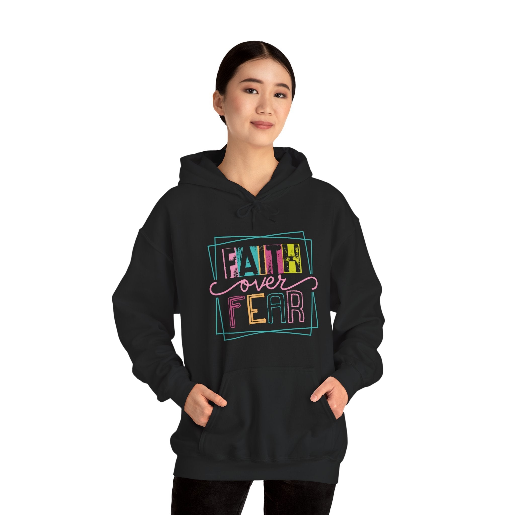 Faith Based Teen Girls Hoodie - Faith Over Fear | Hoodie by atgodanddesigns