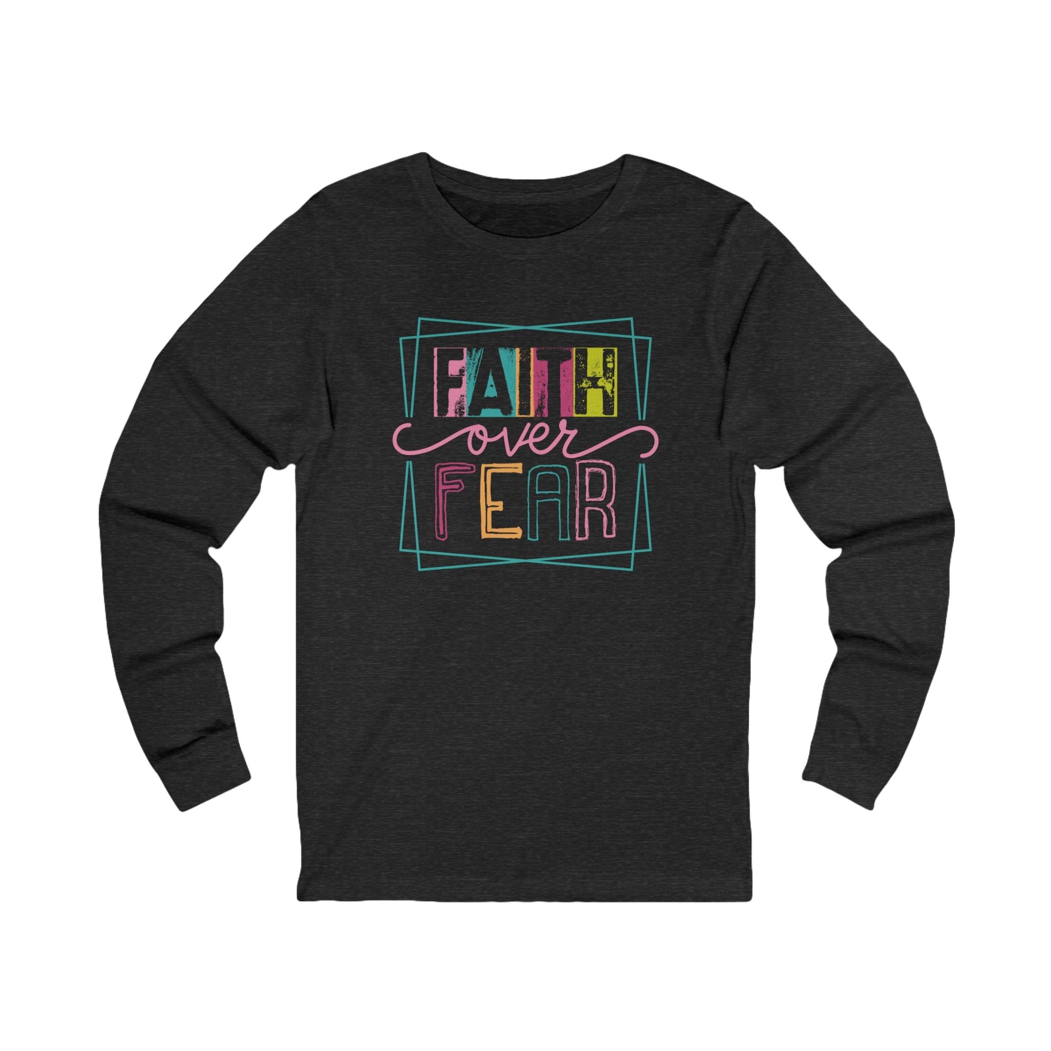 Faith Based Teen Girls Long Sleeve T-Shirt - Faith Over Fear | Long - sleeve by atgodanddesigns
