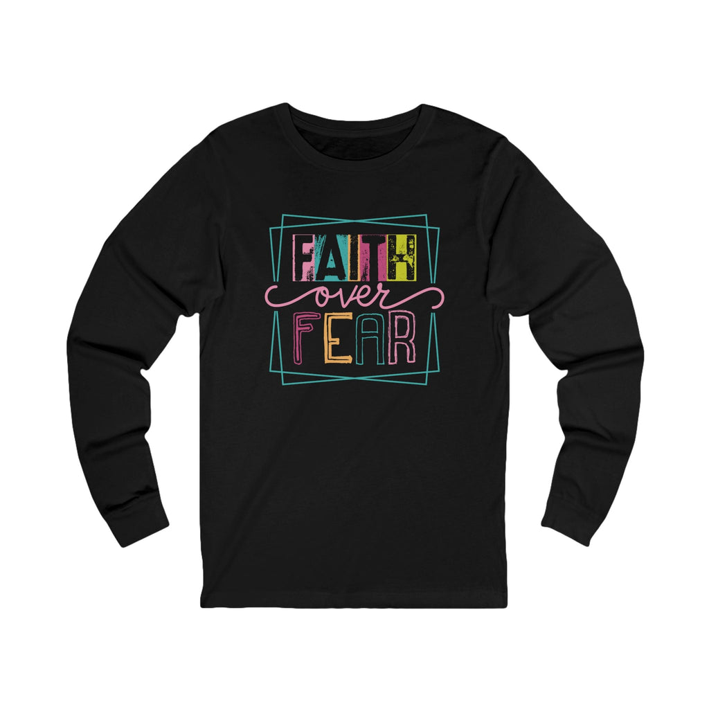 Faith Based Teen Girls Long Sleeve T-Shirt - Faith Over Fear | Long - sleeve by atgodanddesigns