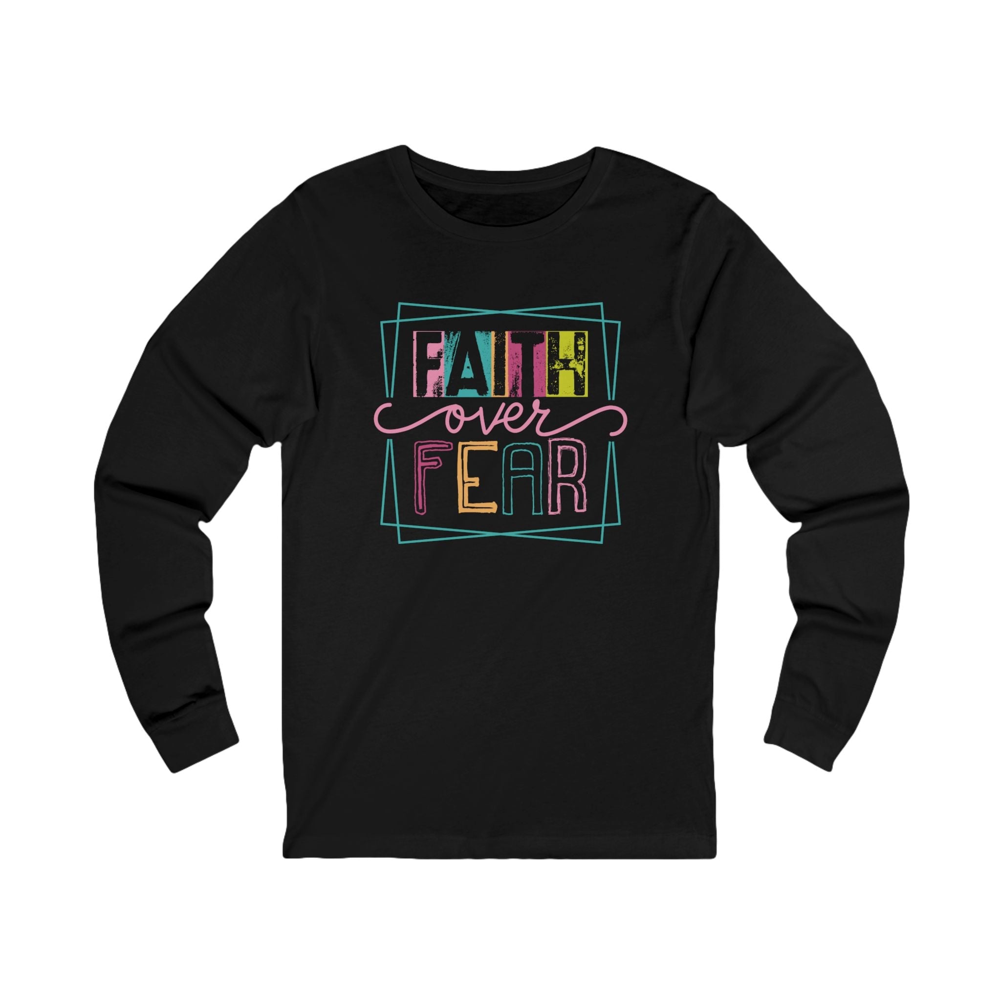 Faith Based Teen Girls Long Sleeve T-Shirt - Faith Over Fear | Long - sleeve by atgodanddesigns