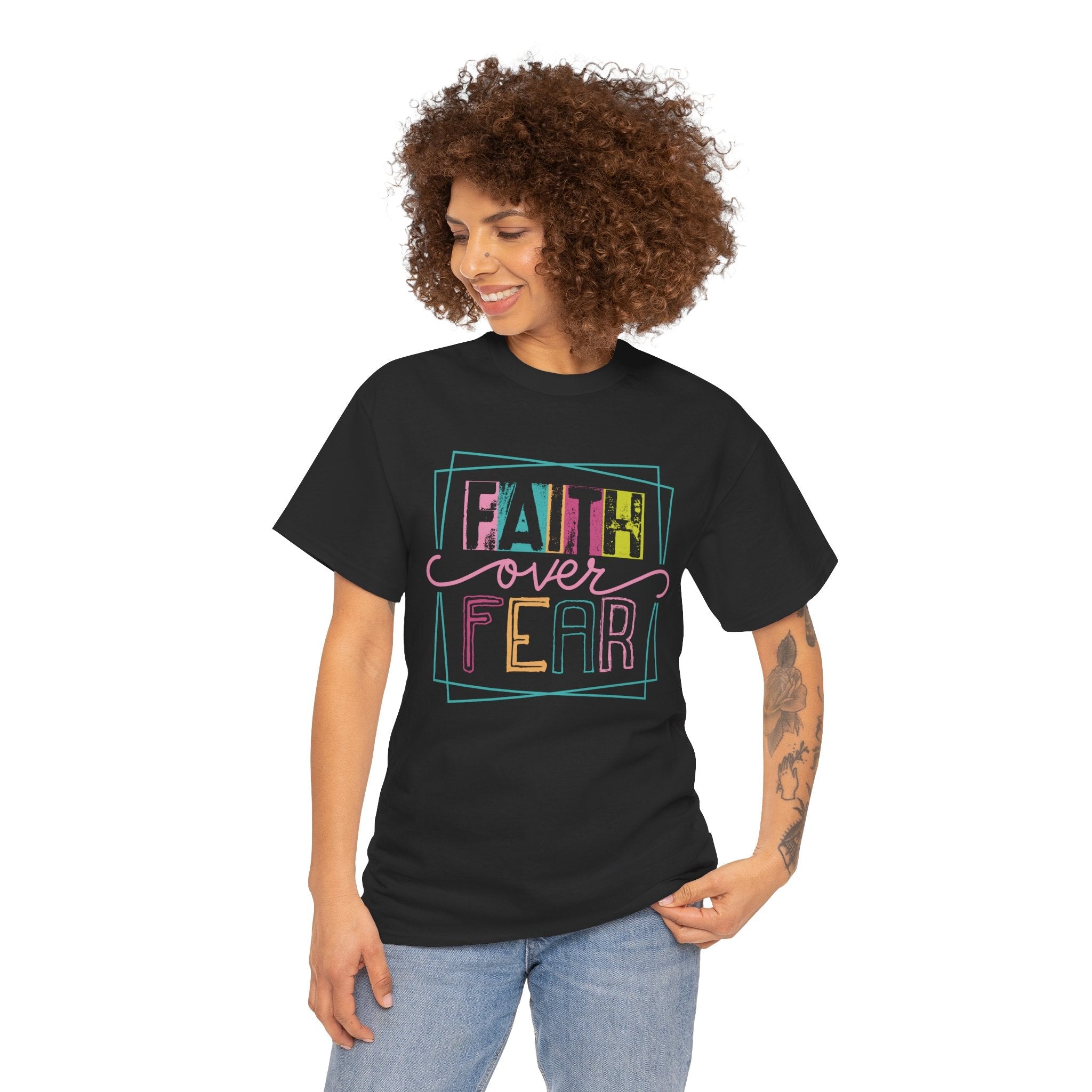 Faith Based Teen Girls T-Shirt - Faith Over Fear | T-Shirt by atgodanddesigns