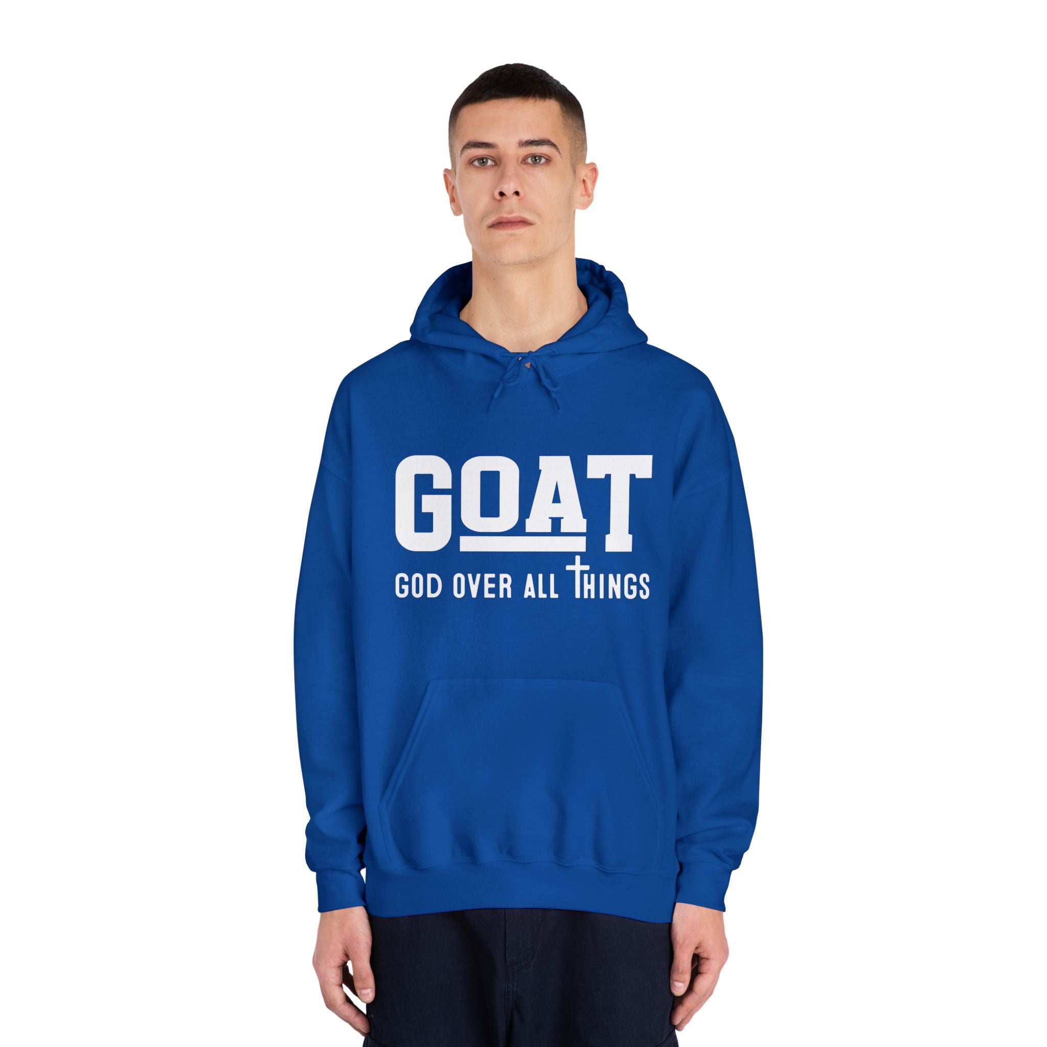 Faith Based Teen Hooded Sweatshirt - GOAT - God Over All Things | Hoodie by atgodanddesigns