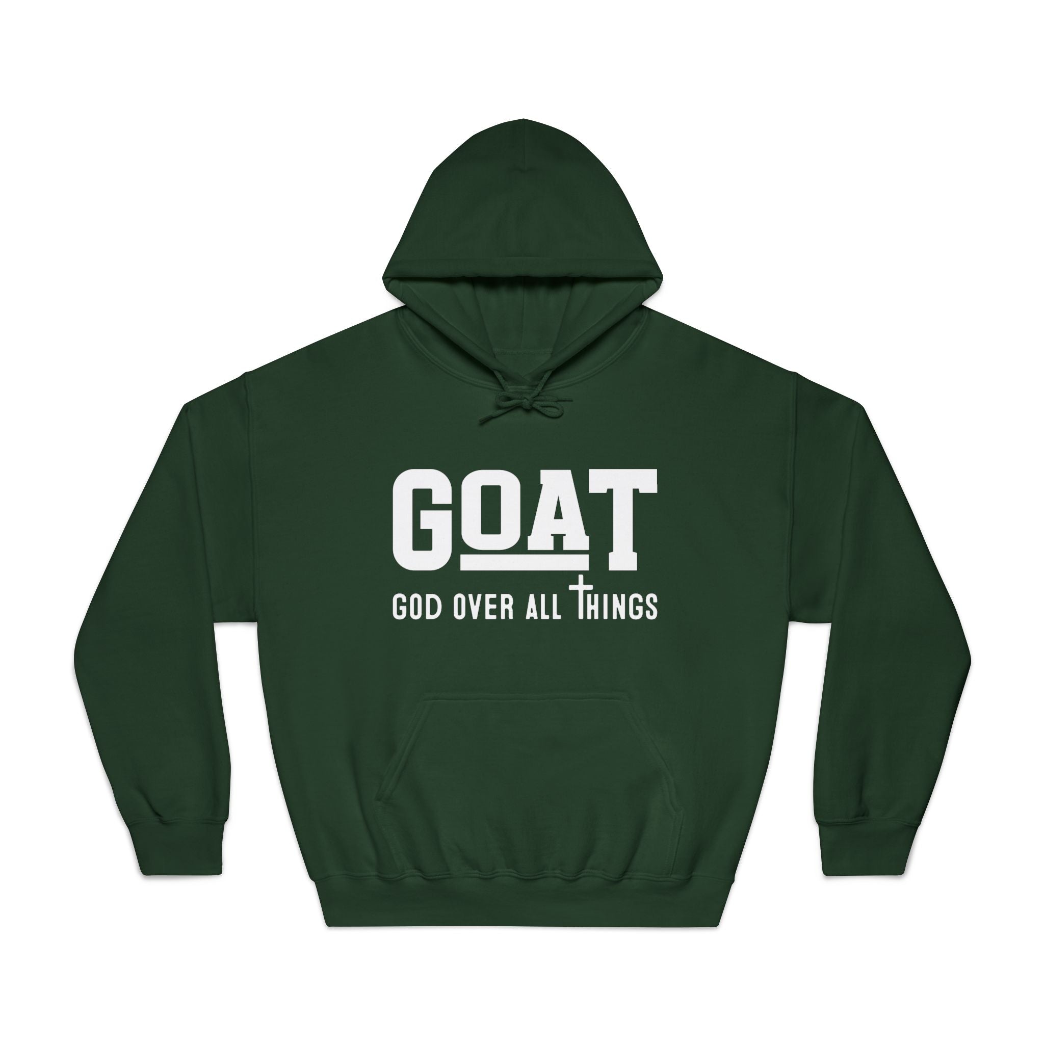 Faith Based Teen Hooded Sweatshirt - GOAT - God Over All Things | Hoodie by atgodanddesigns