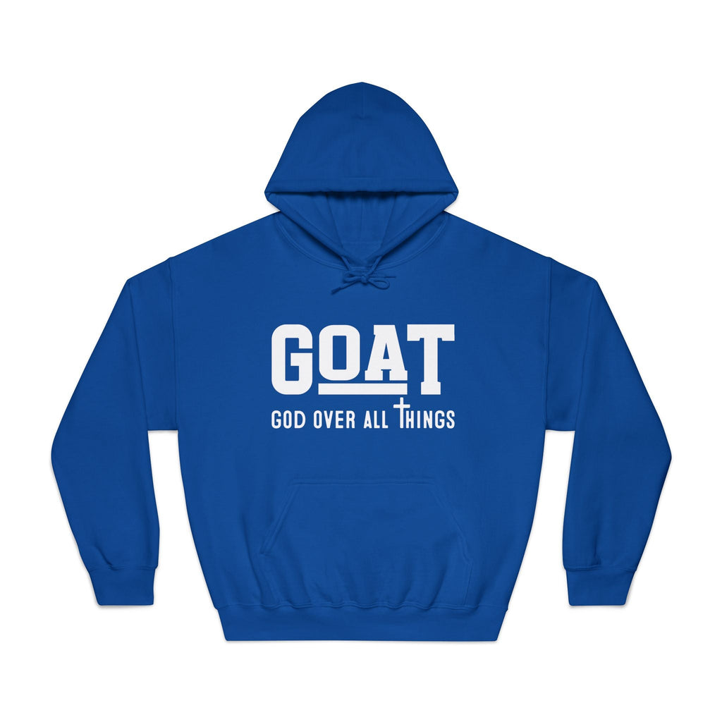 Faith Based Teen Hooded Sweatshirt - GOAT - God Over All Things | Hoodie by atgodanddesigns