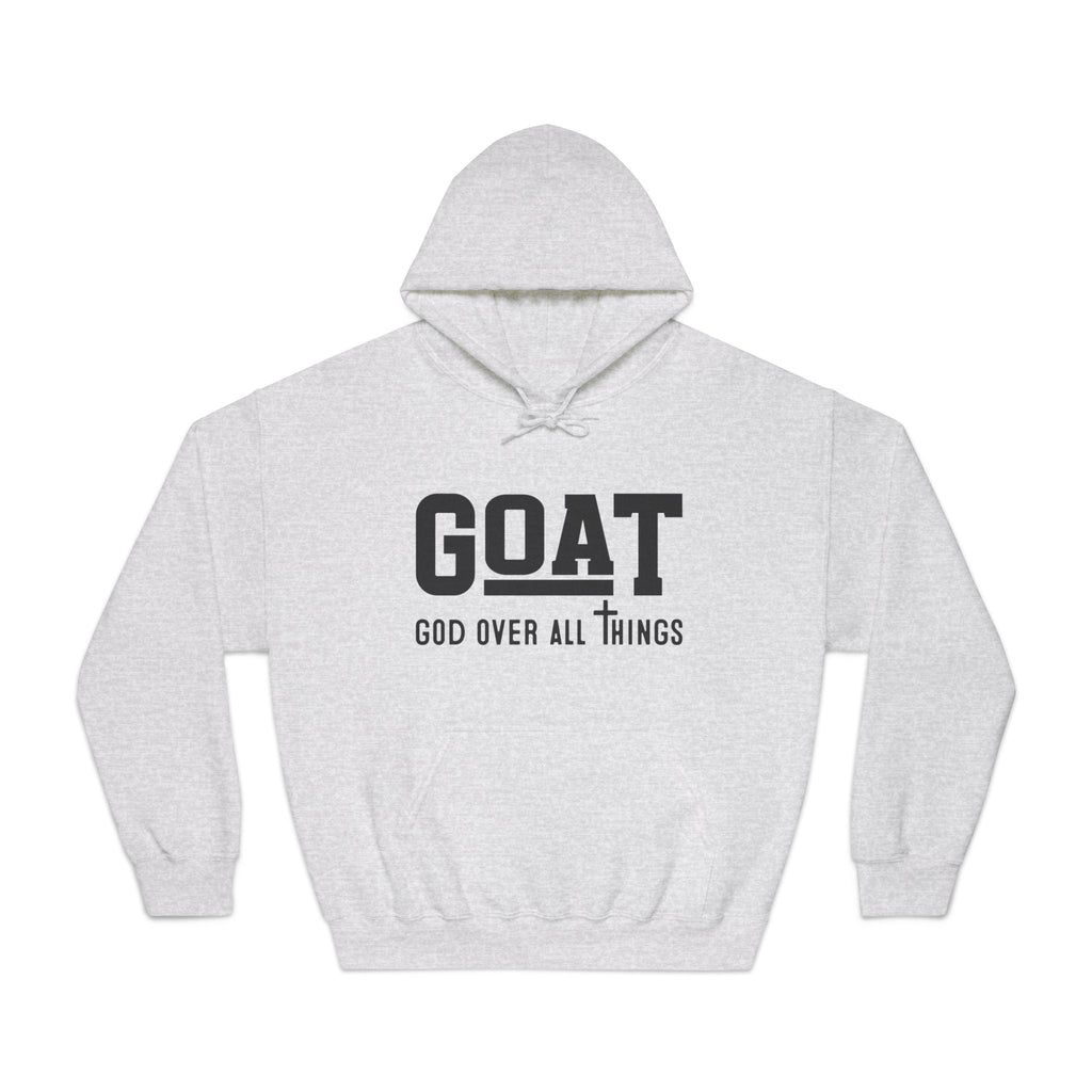 Faith Based Teen Hooded Sweatshirt - GOAT - God Over All Things | Hoodie by atgodanddesigns