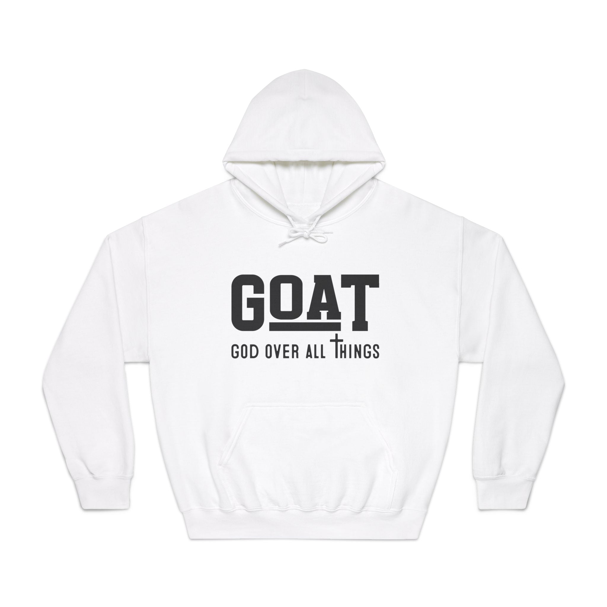 Faith Based Teen Hooded Sweatshirt - GOAT - God Over All Things | Hoodie by atgodanddesigns