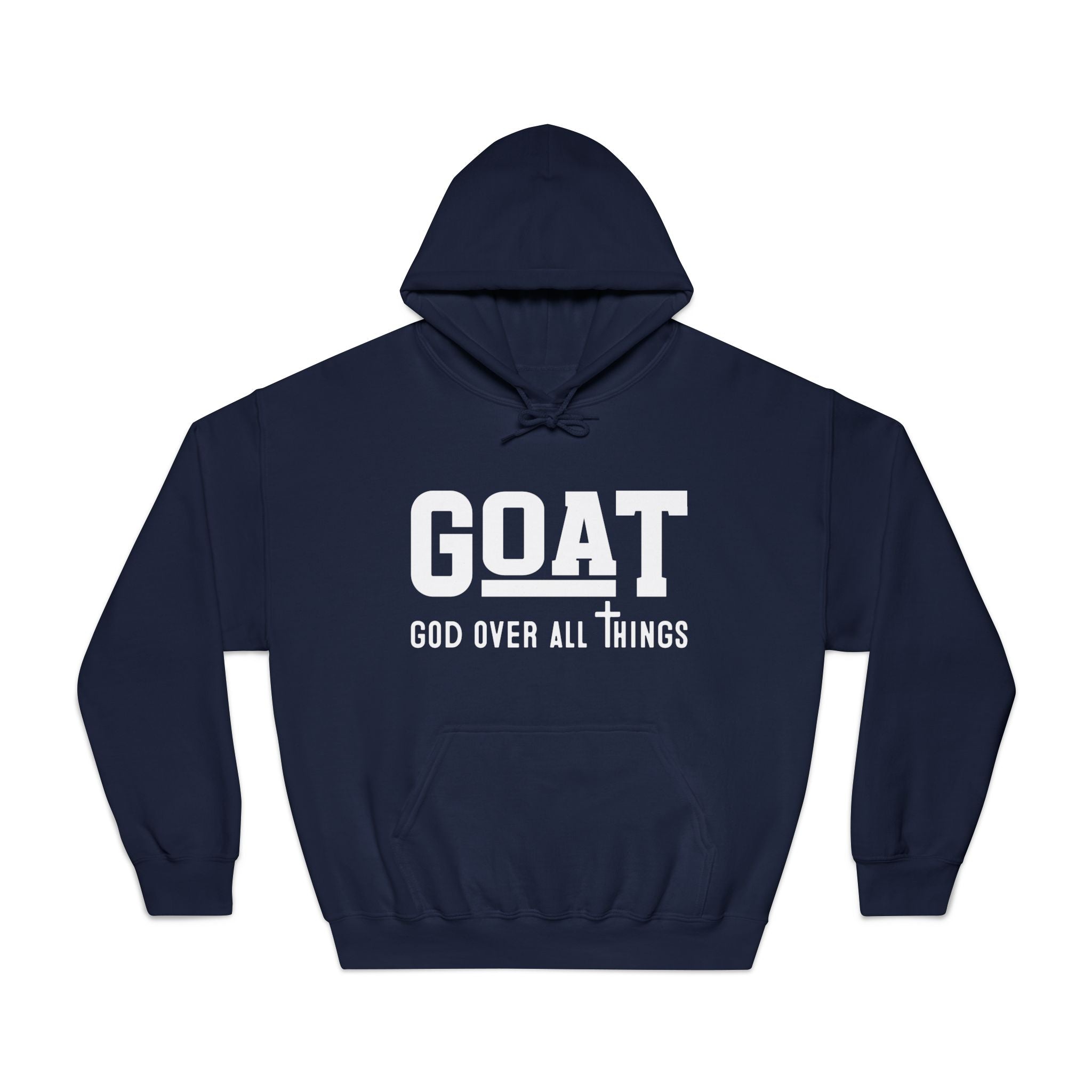 Faith Based Teen Hooded Sweatshirt - GOAT - God Over All Things | Hoodie by atgodanddesigns