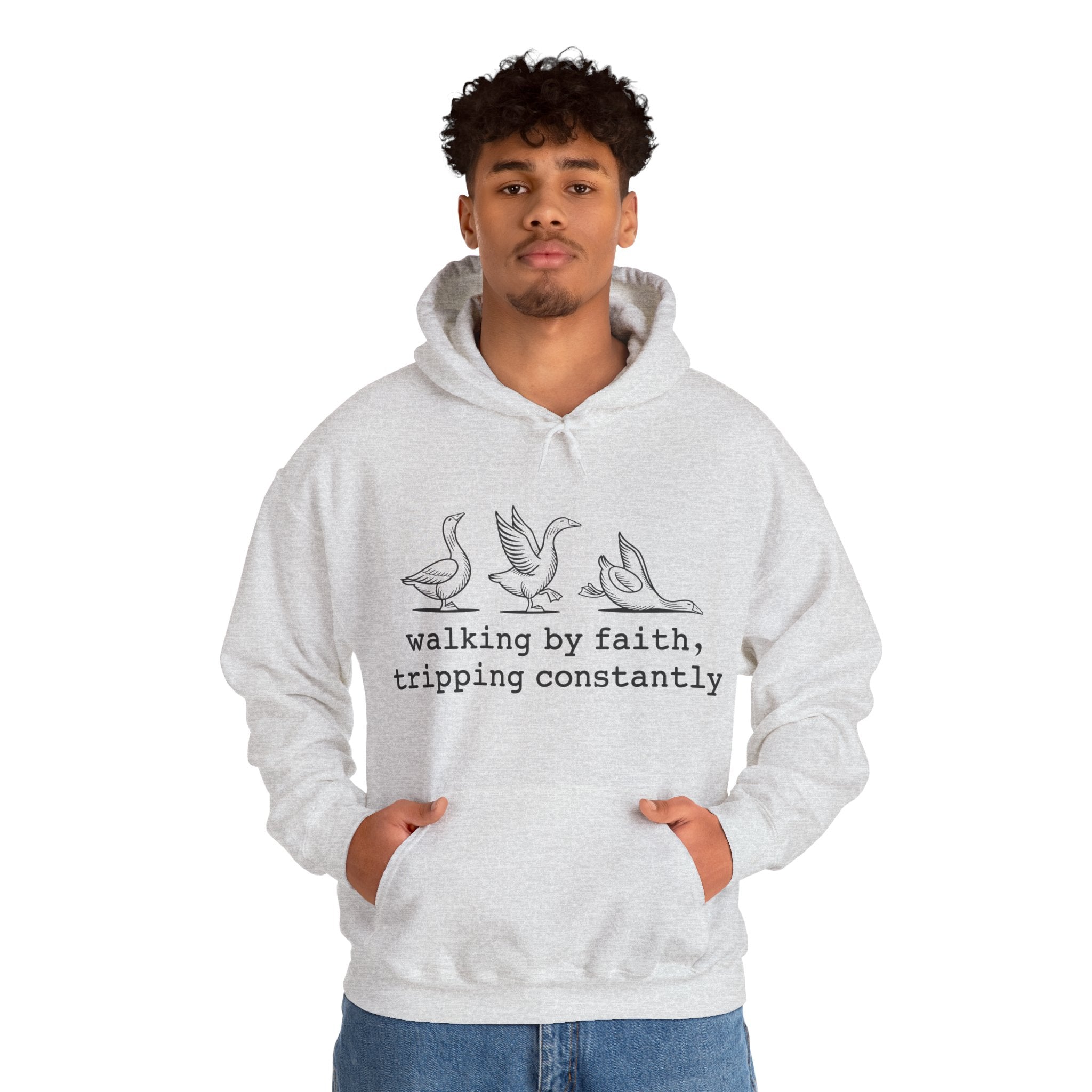 Faith Based Teen Hooded Sweatshirt - Walking By Faith, Tripping Constantly | Hoodie by atgodanddesigns