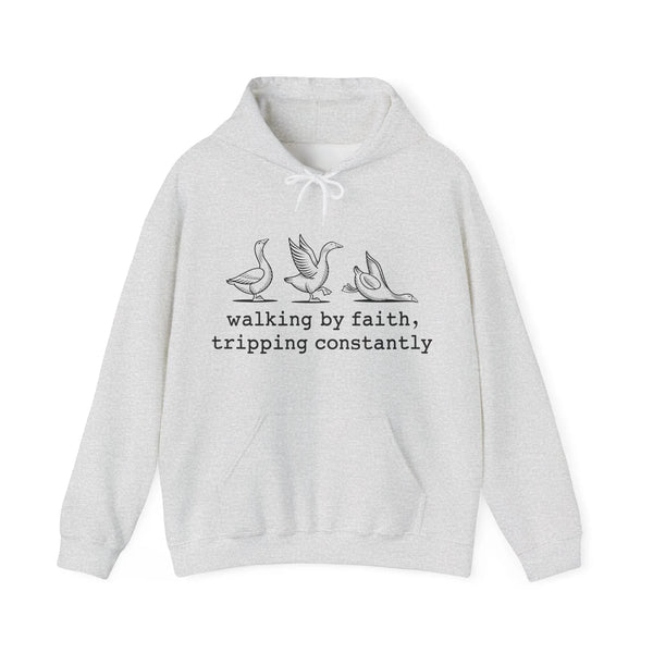Faith Based Teen Hooded Sweatshirt - Walking By Faith, Tripping Constantly | Hoodie by atgodanddesigns