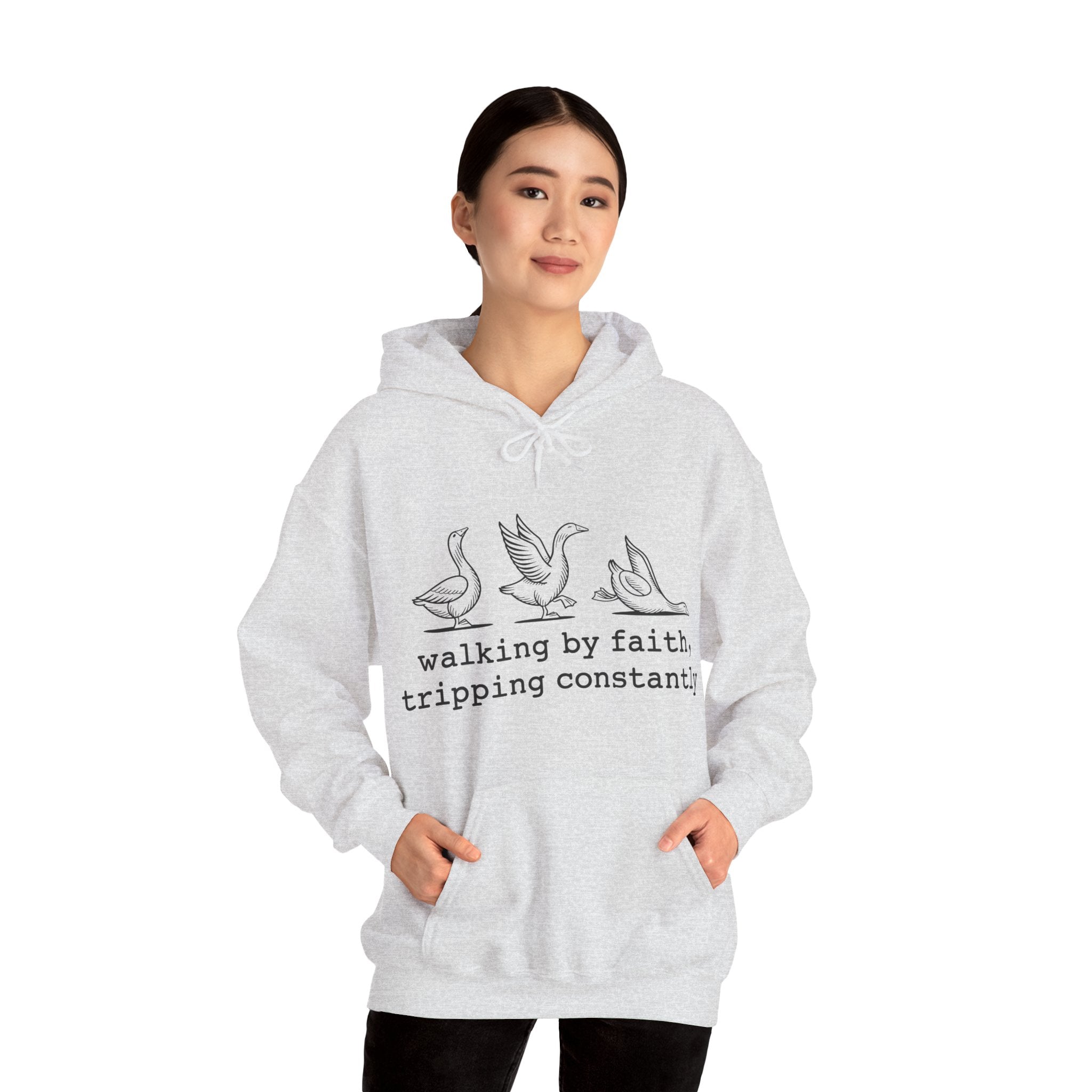 Faith Based Teen Hooded Sweatshirt - Walking By Faith, Tripping Constantly | Hoodie by atgodanddesigns