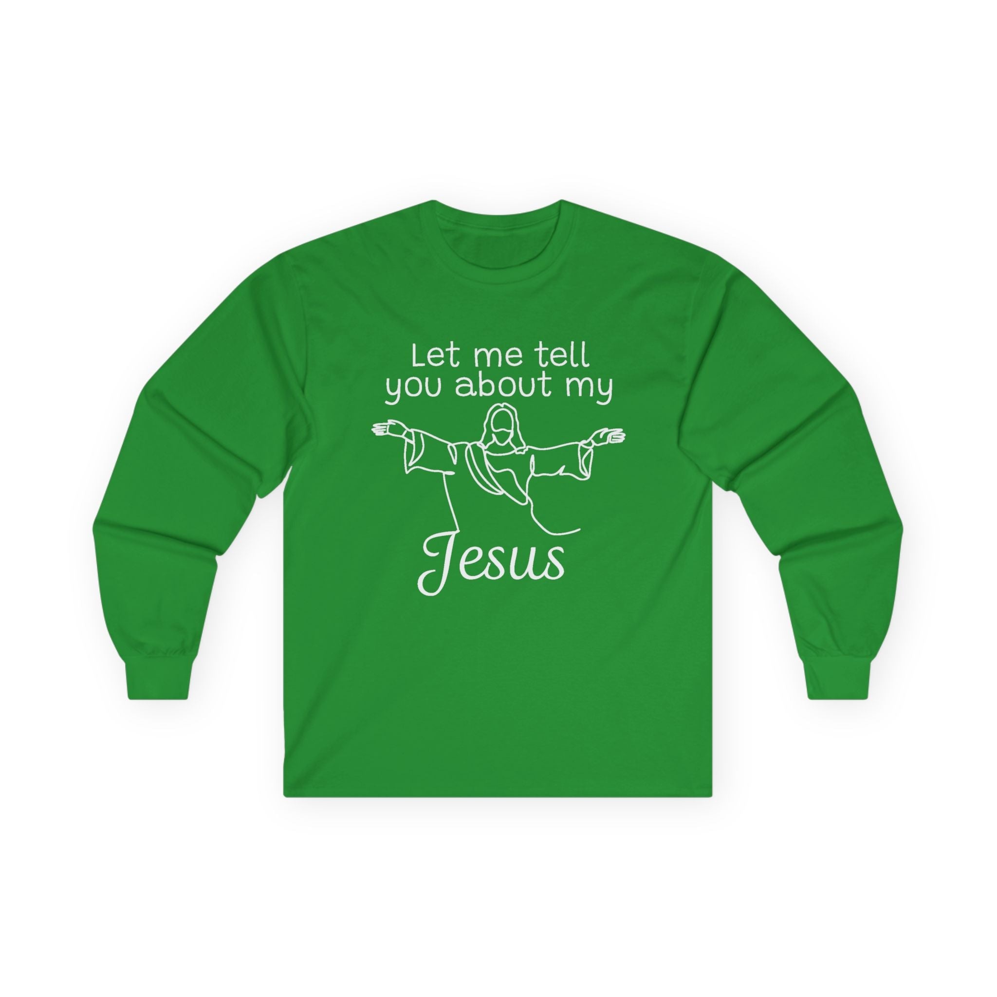 Faith Based Teen Long Sleeve T-Shirt - Let Me Tell You About My Jesus | Long - sleeve by atgodanddesigns