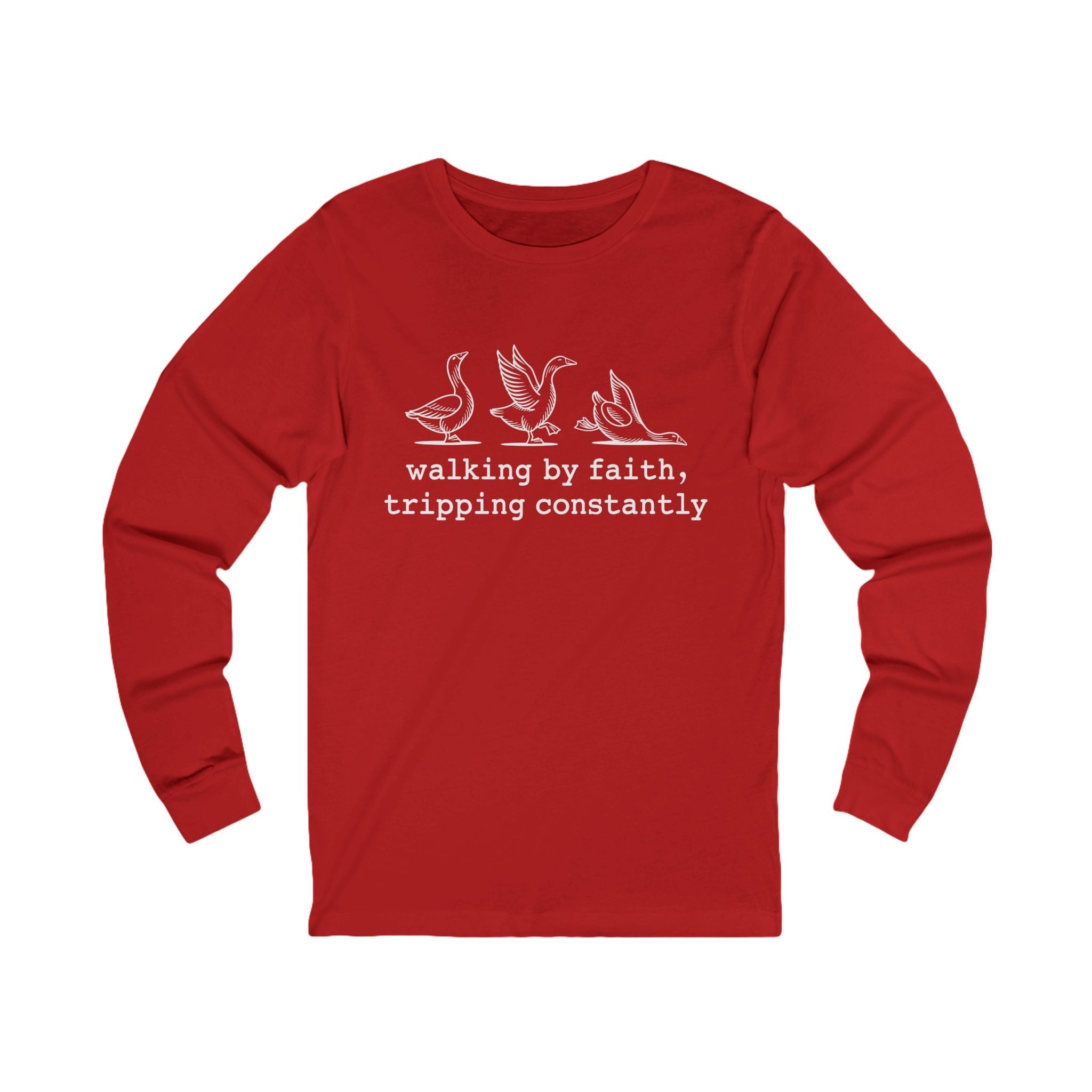 Faith Based Teen Long Sleeve T-Shirt - Walking By Faith, Tripping Constantly | Long - sleeve by atgodanddesigns