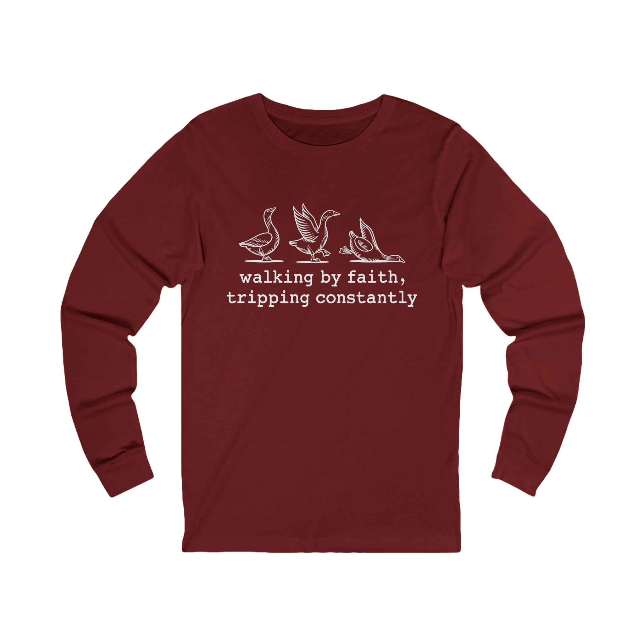 Faith Based Teen Long Sleeve T-Shirt - Walking By Faith, Tripping Constantly | Long - sleeve by atgodanddesigns