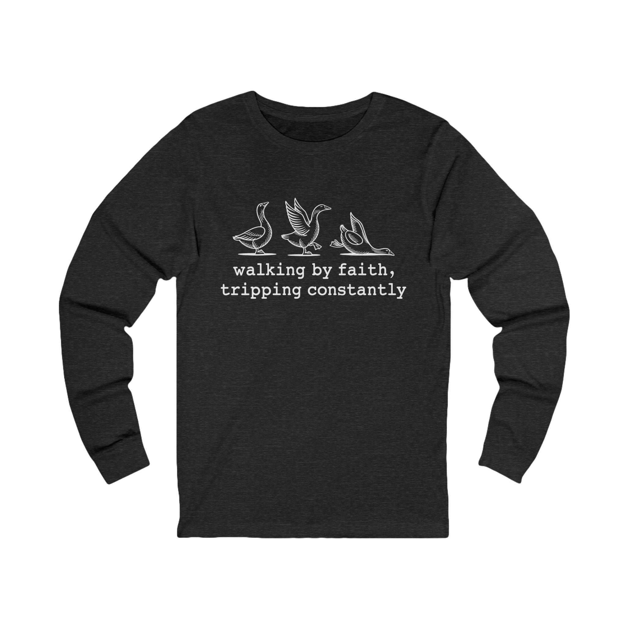 Faith Based Teen Long Sleeve T-Shirt - Walking By Faith, Tripping Constantly | Long - sleeve by atgodanddesigns