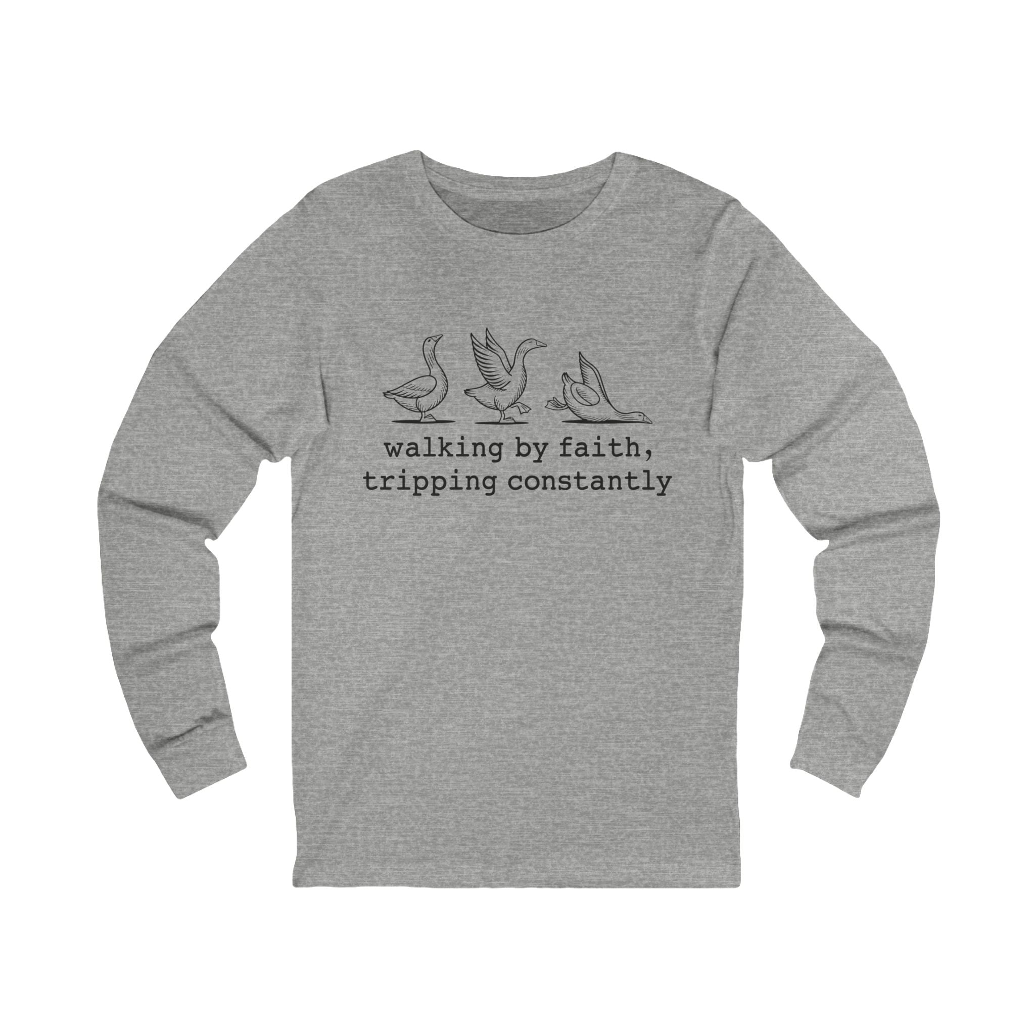 Faith Based Teen Long Sleeve T-Shirt - Walking By Faith, Tripping Constantly | Long - sleeve by atgodanddesigns