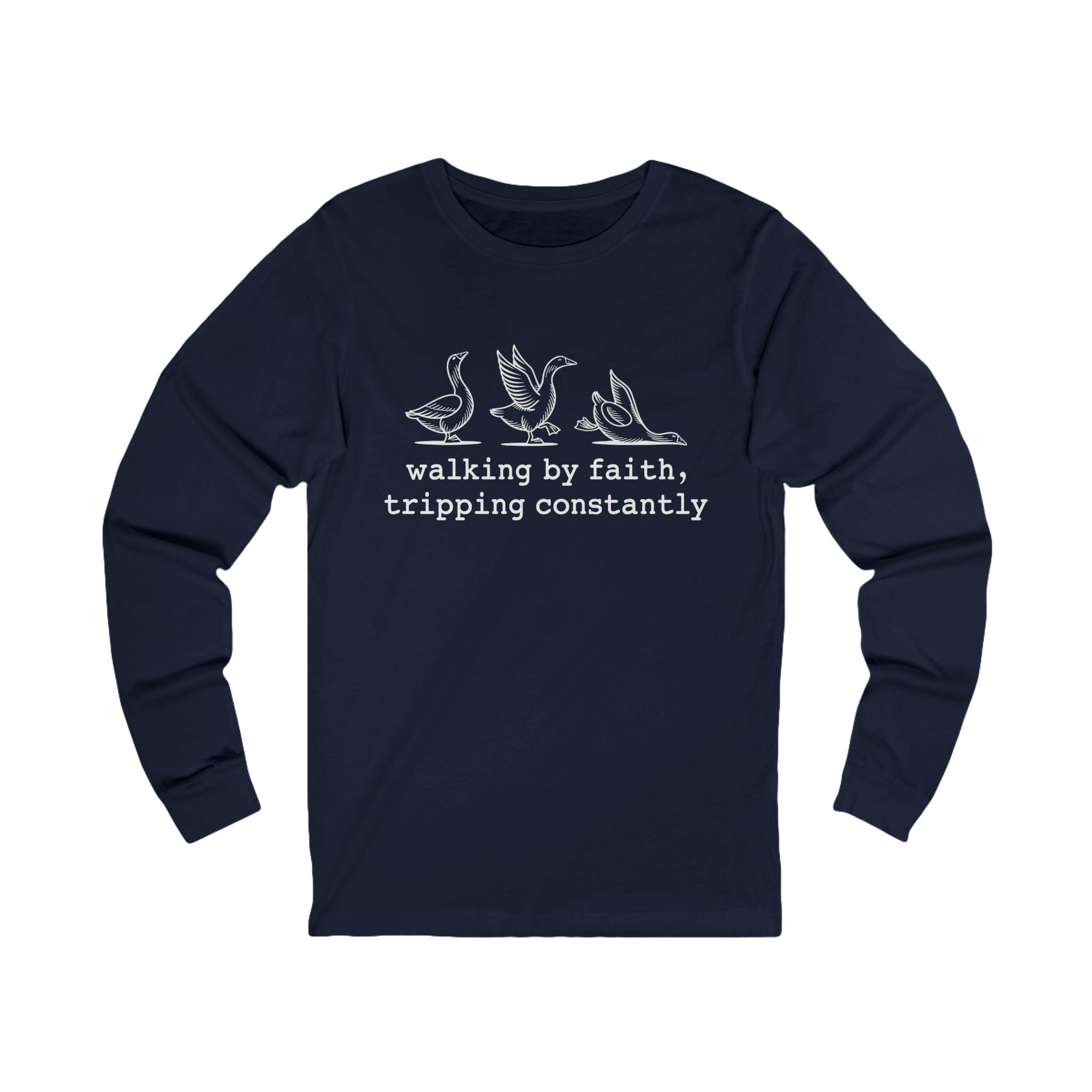 Faith Based Teen Long Sleeve T-Shirt - Walking By Faith, Tripping Constantly | Long - sleeve by atgodanddesigns