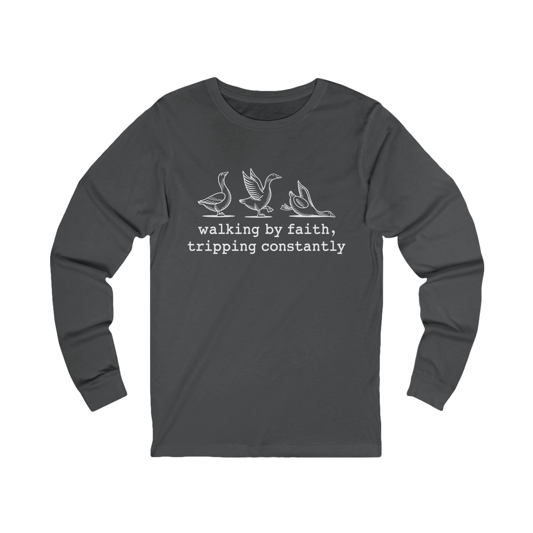 Faith Based Teen Long Sleeve T-Shirt - Walking By Faith, Tripping Constantly | Long - sleeve by atgodanddesigns