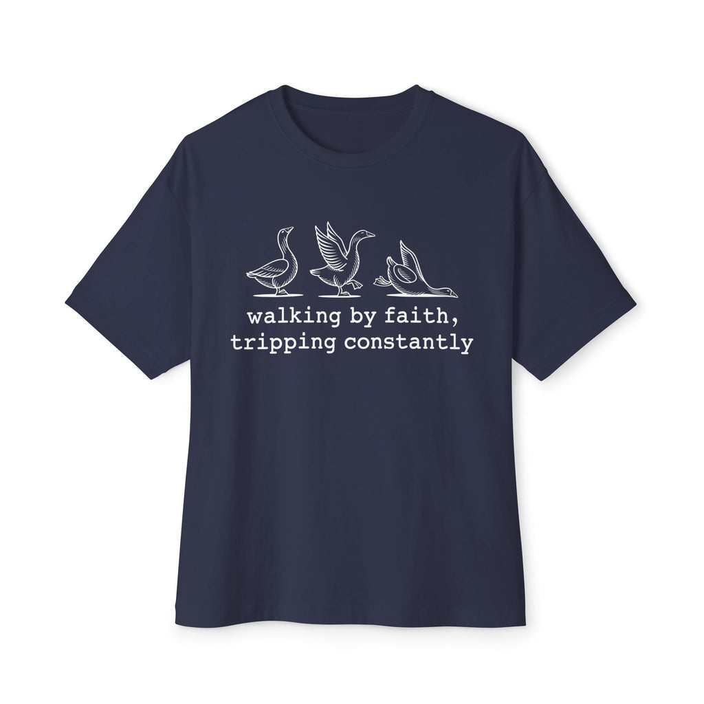 Faith Based Teen T-Shirt - Walking By Faith, Tripping Constantly | T-Shirt by atgodanddesigns