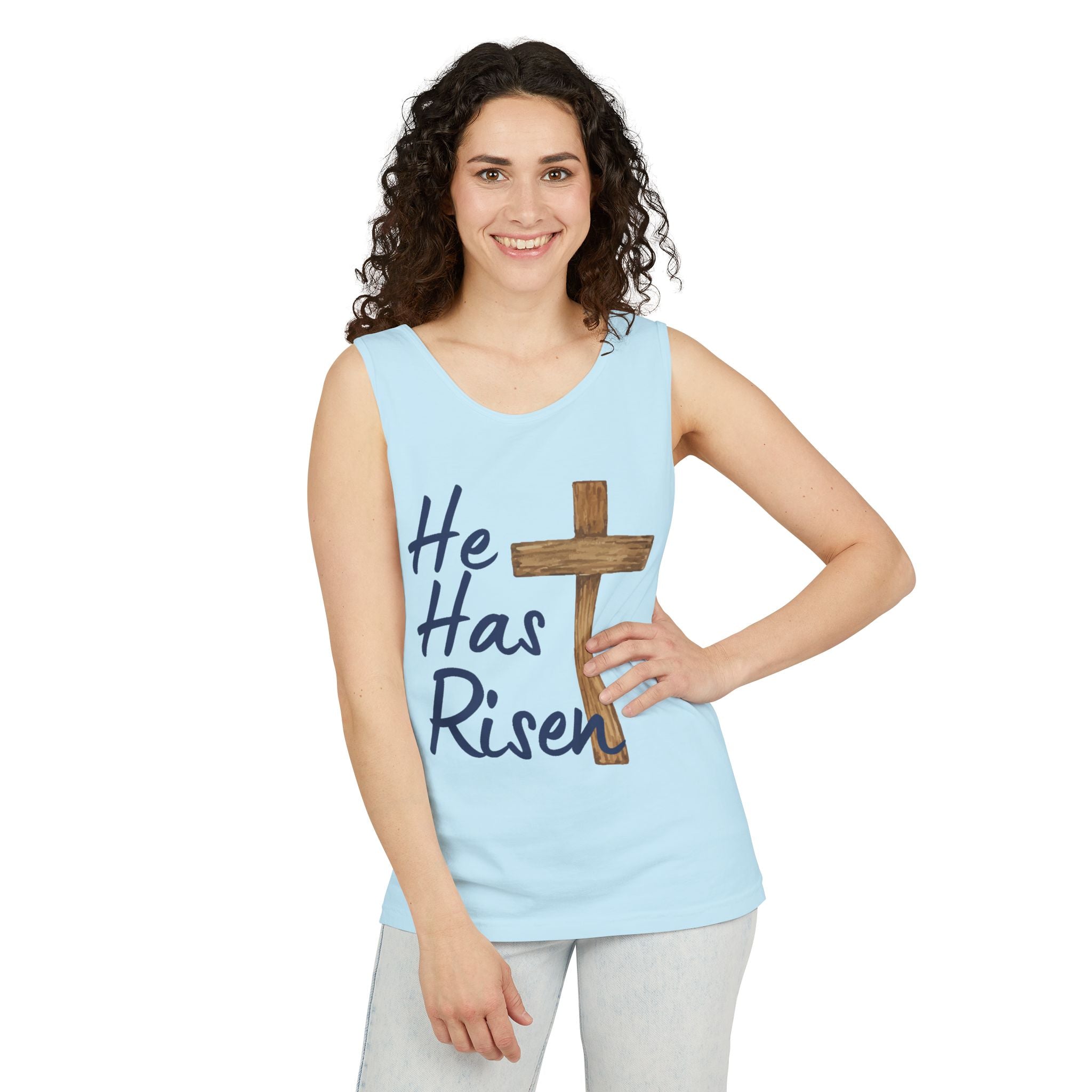 Faith Based Teen Tank - He Has Risen | Tank Top by atgodanddesigns
