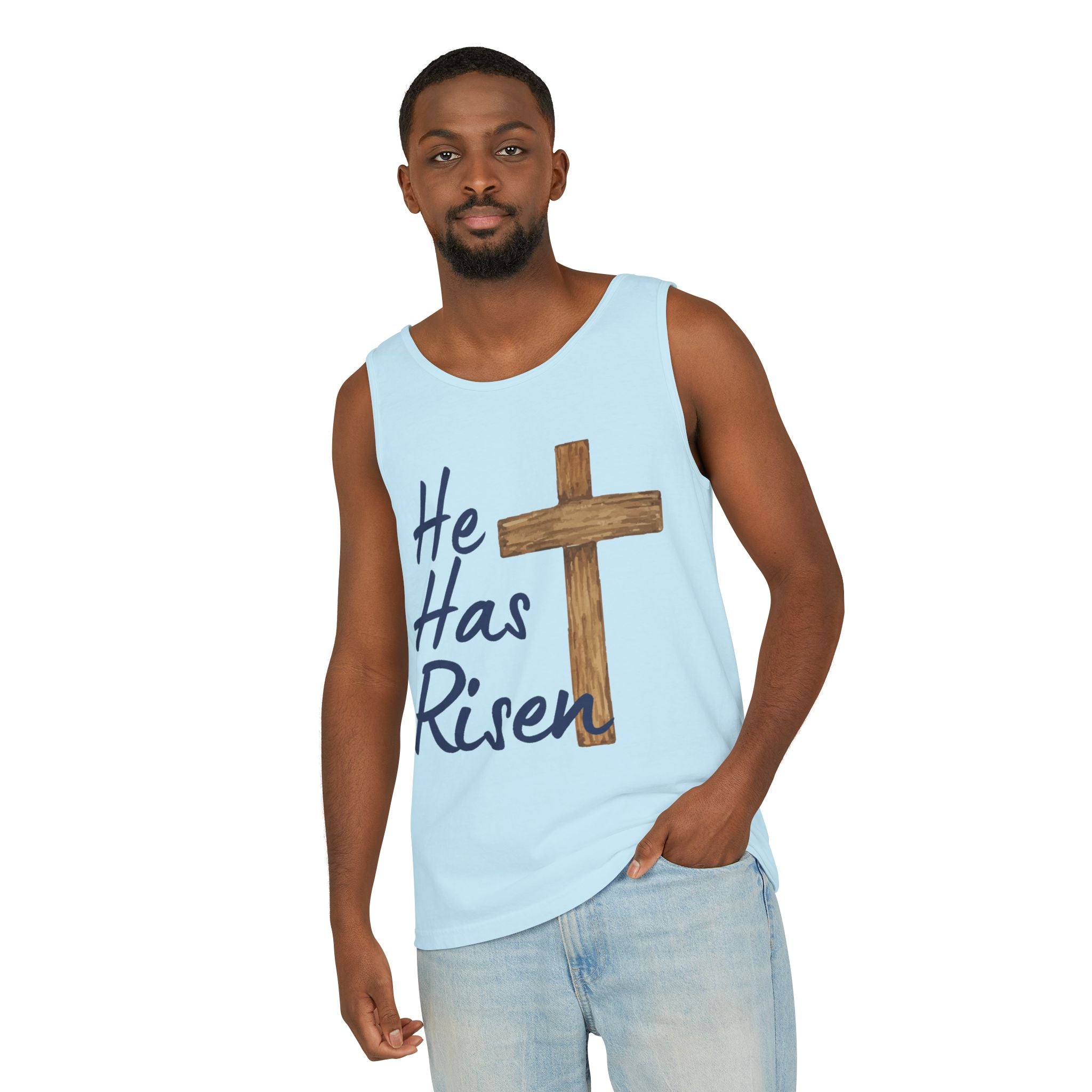 Faith Based Teen Tank - He Has Risen | Tank Top by atgodanddesigns