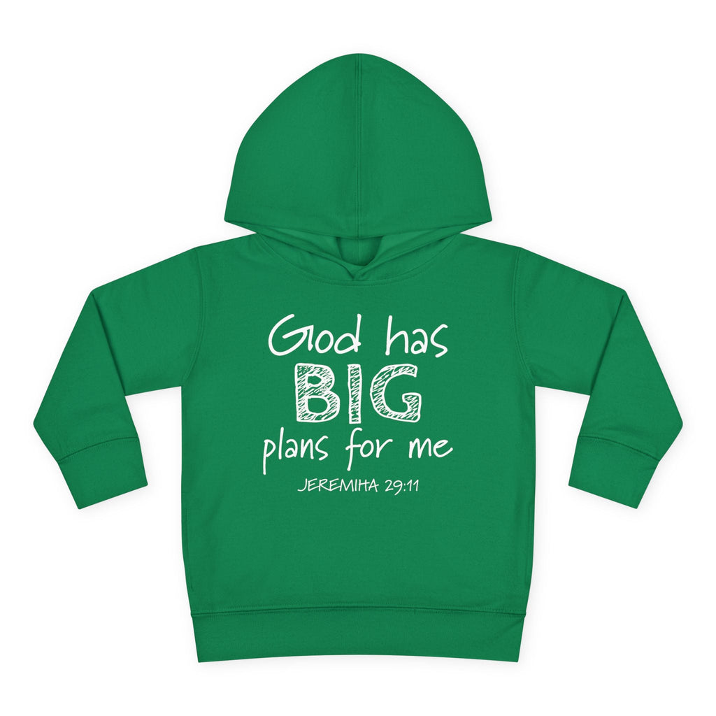Faith Based Toddler Hoodie - God Has Big Plans For Me | Kids clothes by atgodanddesigns