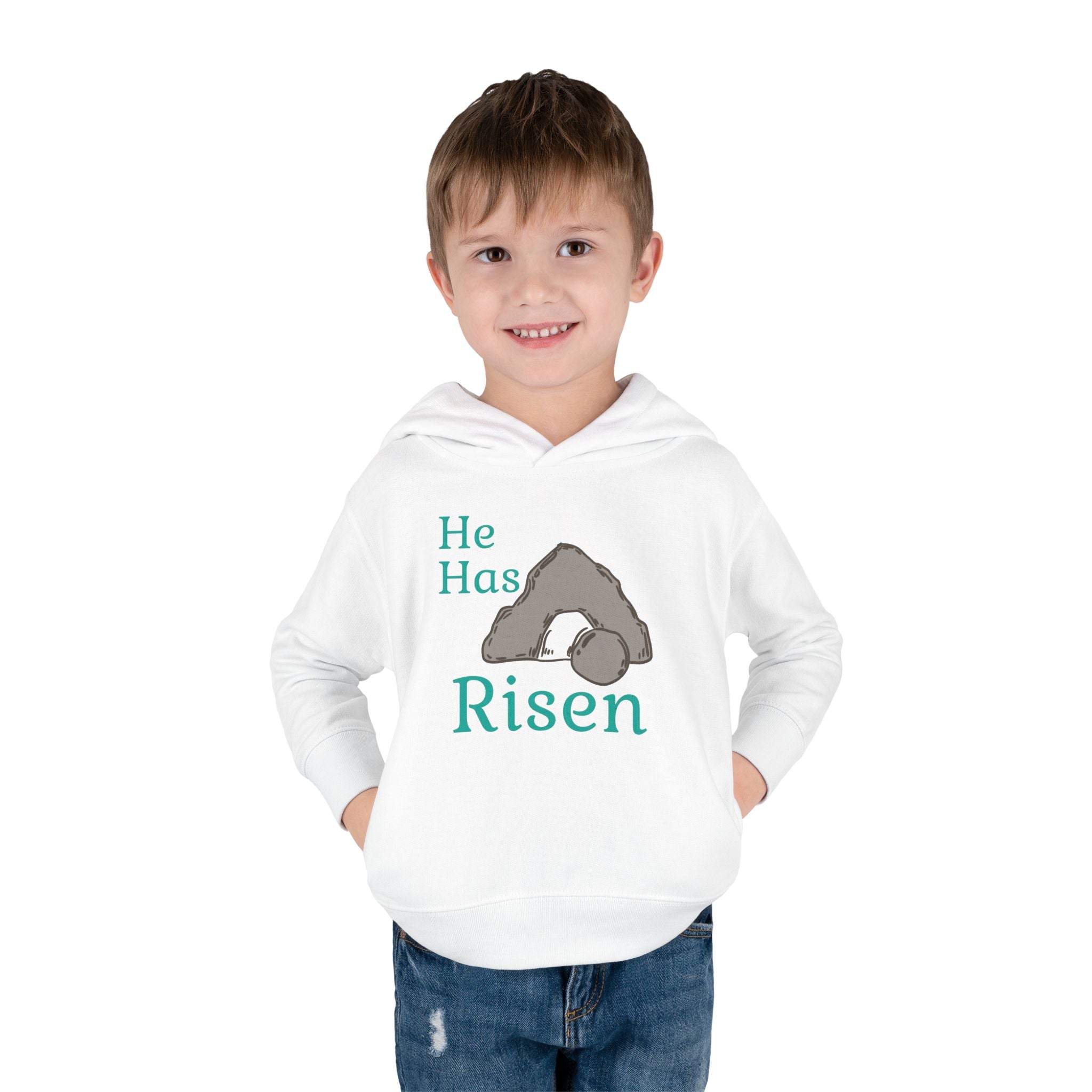 Faith Based Toddler Hoodie - He Has Risen | Kids clothes by atgodanddesigns