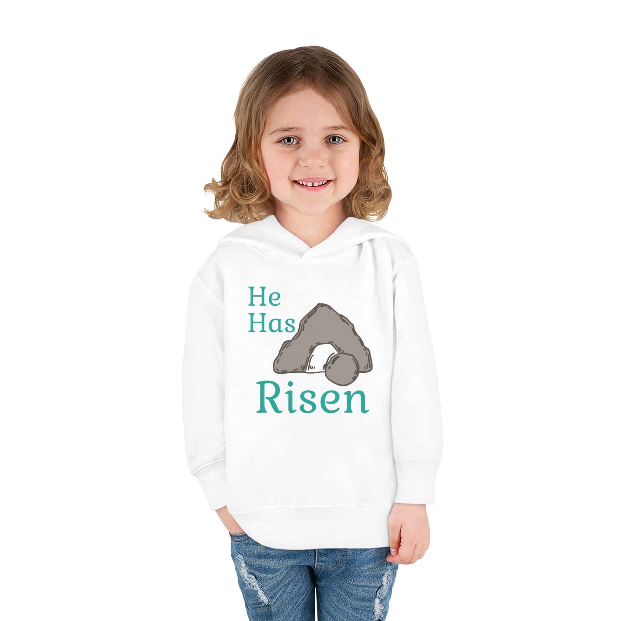 Faith Based Toddler Hoodie - He Has Risen | Kids clothes by atgodanddesigns