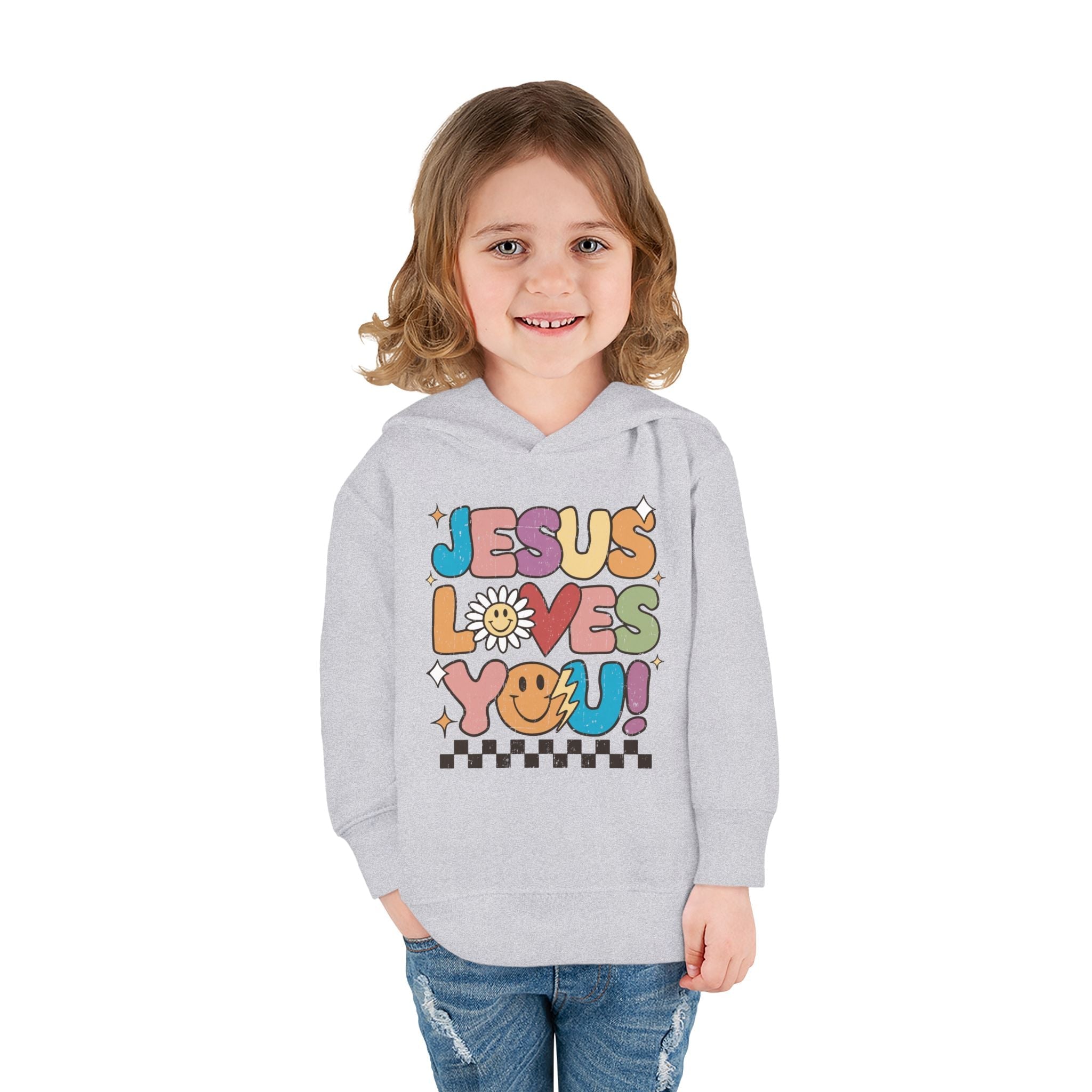 Faith Based Toddler Hoodie - Jesus Loves You | Kids clothes by atgodanddesigns