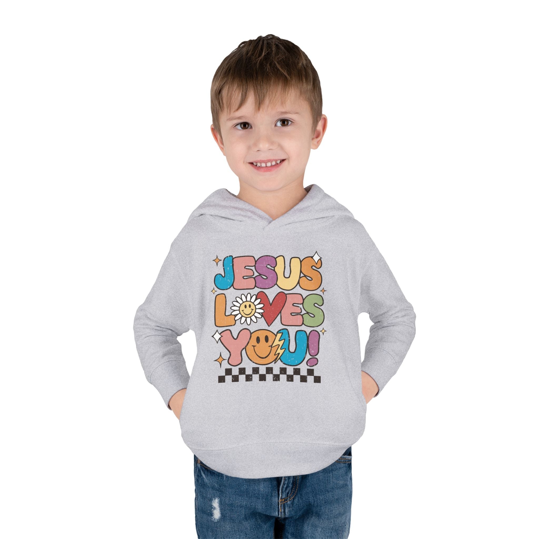 Faith Based Toddler Hoodie - Jesus Loves You | Kids clothes by atgodanddesigns
