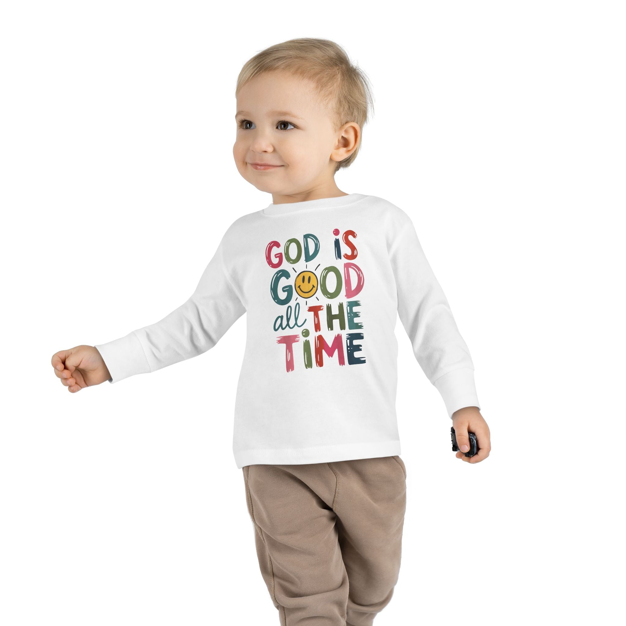 Faith Based Toddler Long Sleeve T-Shirt - God Is Good All The Time | Kids clothes by atgodanddesigns