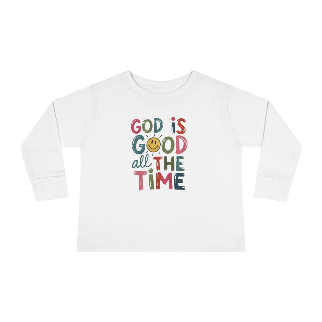 Faith Based Toddler Long Sleeve T-Shirt - God Is Good All The Time | Kids clothes by atgodanddesigns