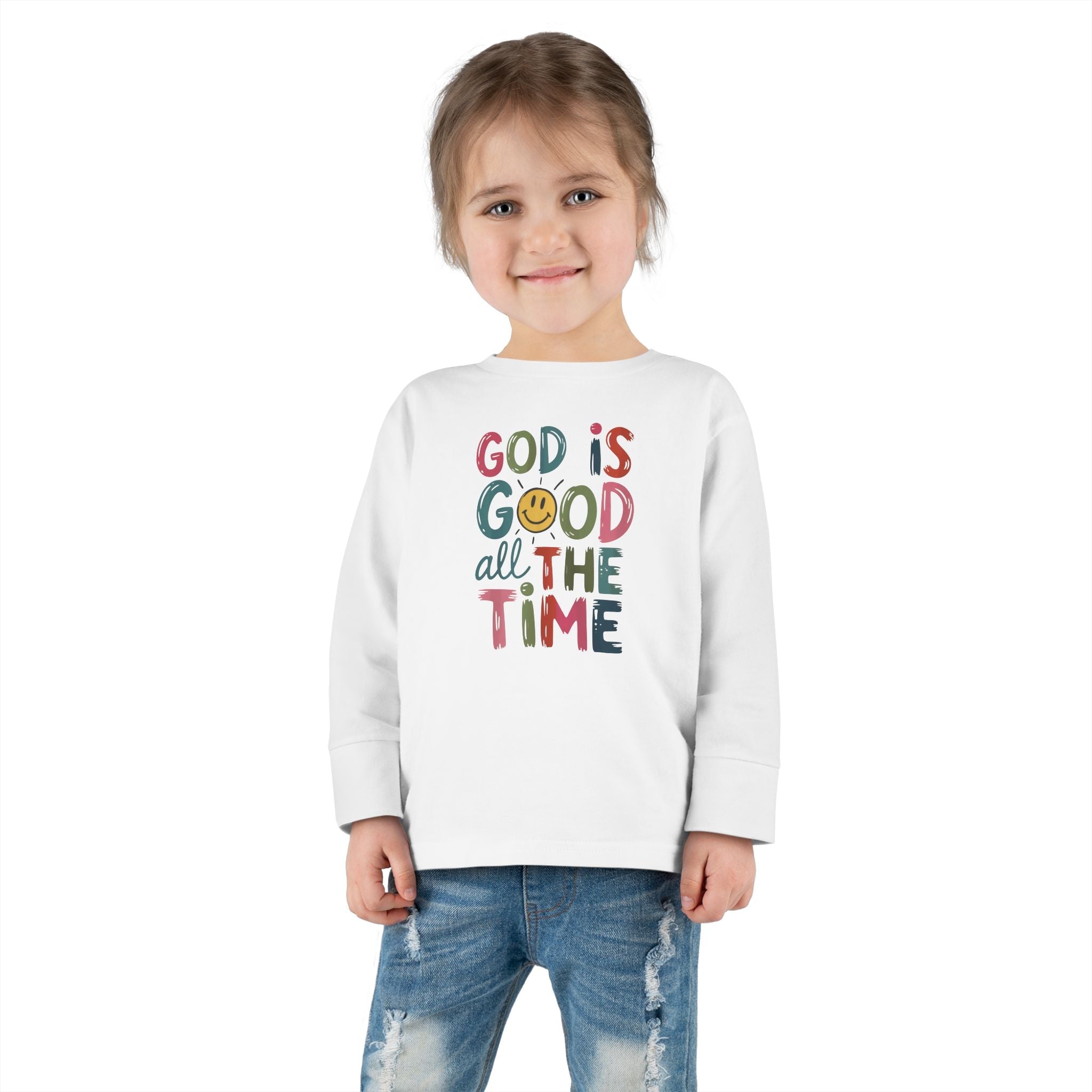 Faith Based Toddler Long Sleeve T-Shirt - God Is Good All The Time | Kids clothes by atgodanddesigns