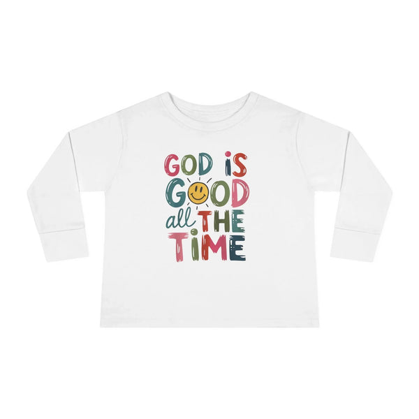 Faith Based Toddler Long Sleeve T-Shirt - God Is Good All The Time | Kids clothes by atgodanddesigns