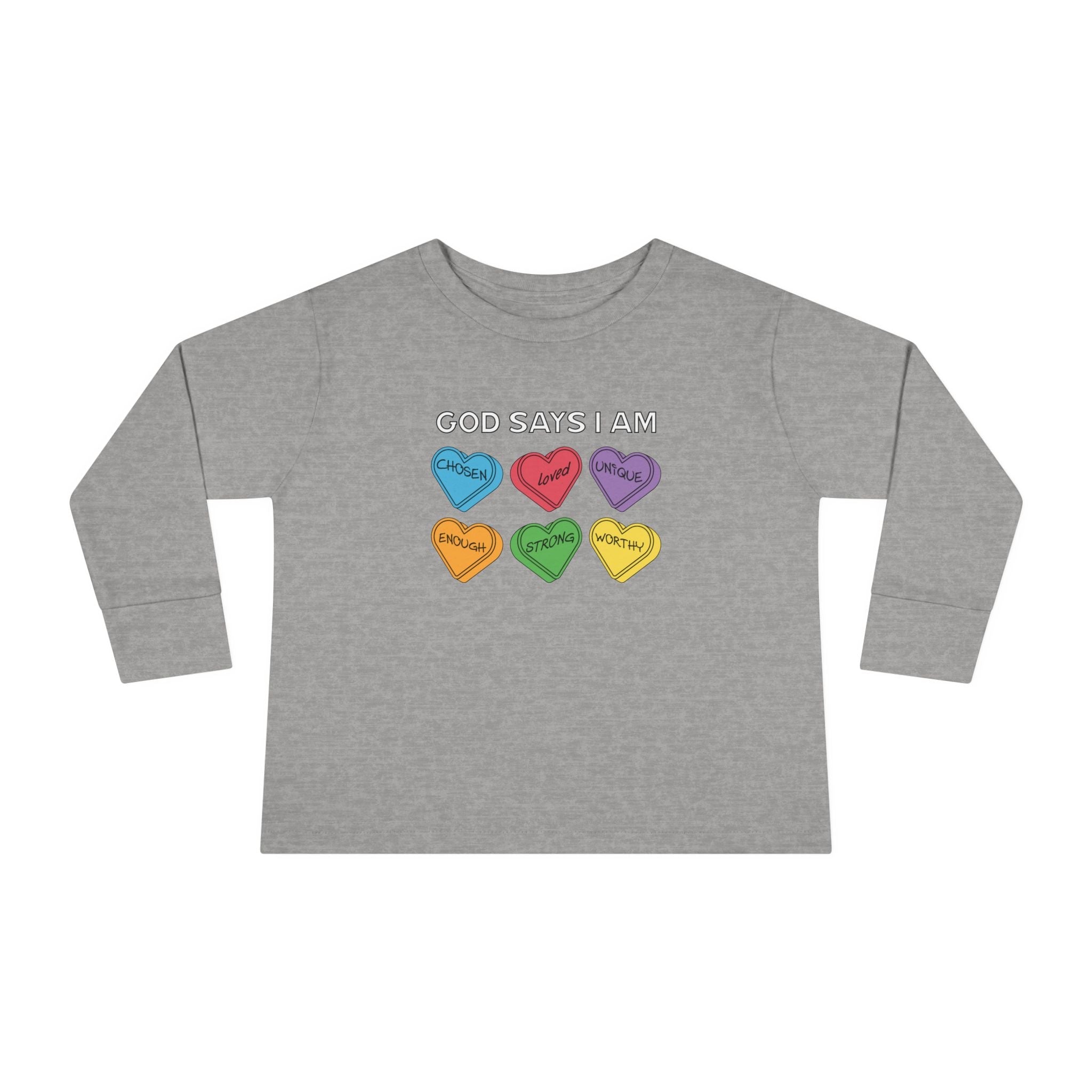 Faith Based Toddler Long Sleeve T-Shirt - God Says I Am | Kids clothes by atgodanddesigns
