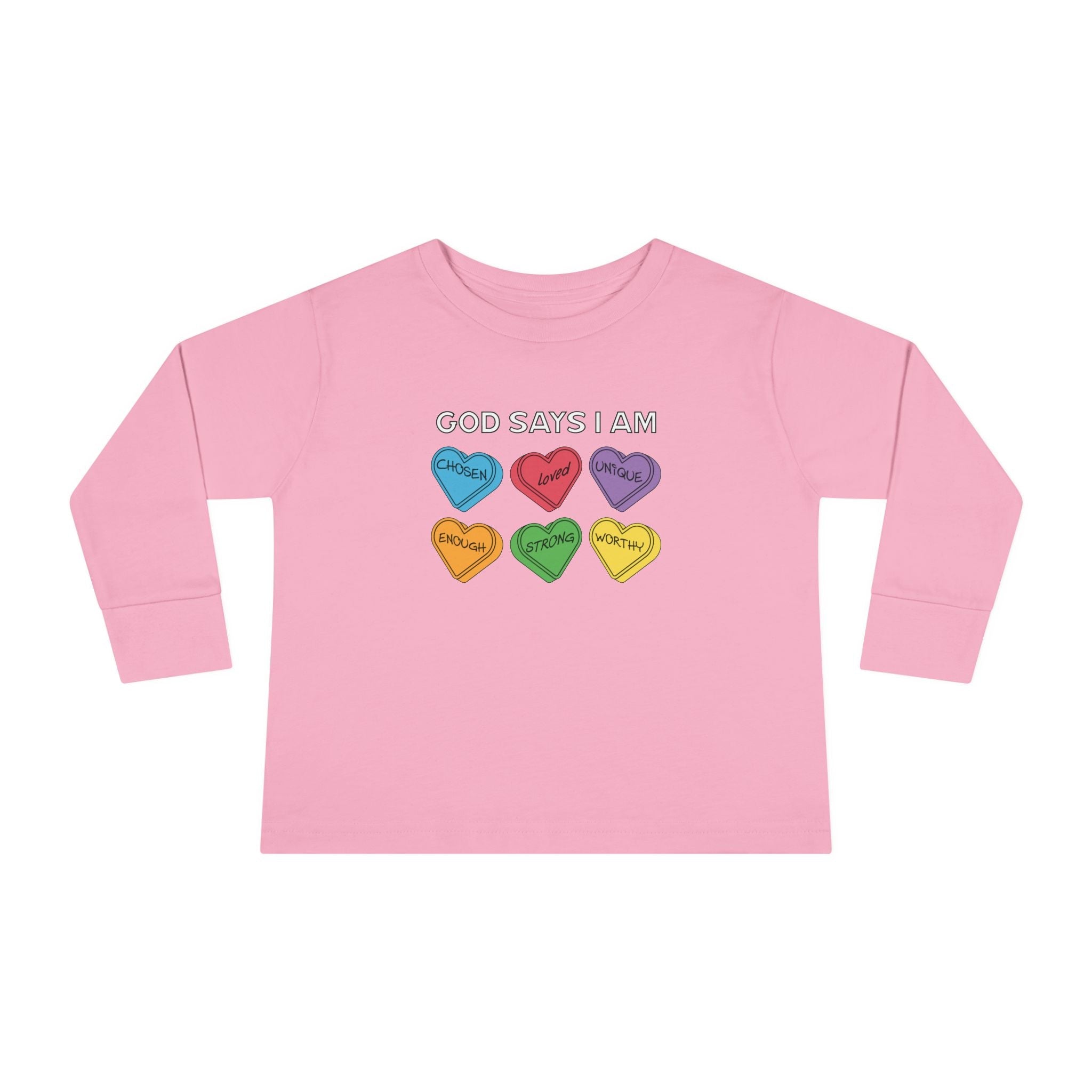 Faith Based Toddler Long Sleeve T-Shirt - God Says I Am | Kids clothes by atgodanddesigns