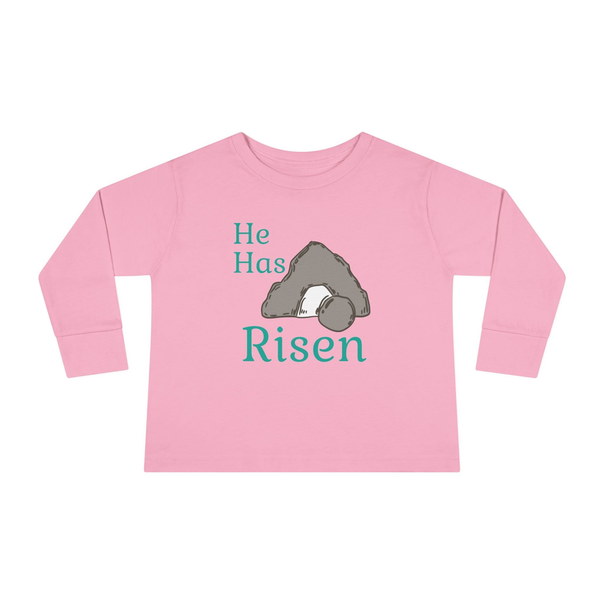 Faith Based Toddler Long Sleeve T-Shirt - He Has Risen | Kids clothes by atgodanddesigns
