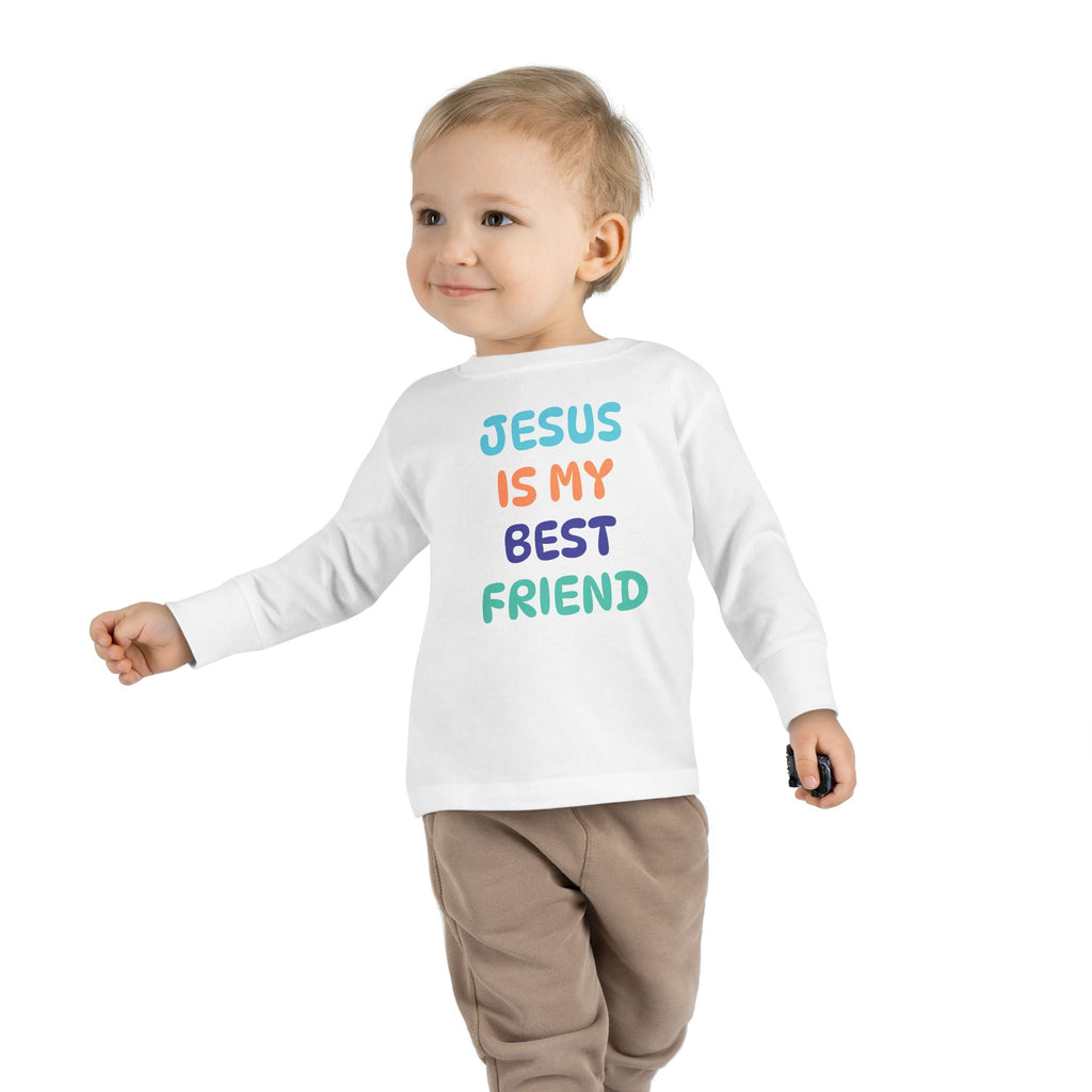 Faith Based Toddler Long Sleeve T-Shirt - Jesus Is My Best Friend | Kids clothes by atgodanddesigns