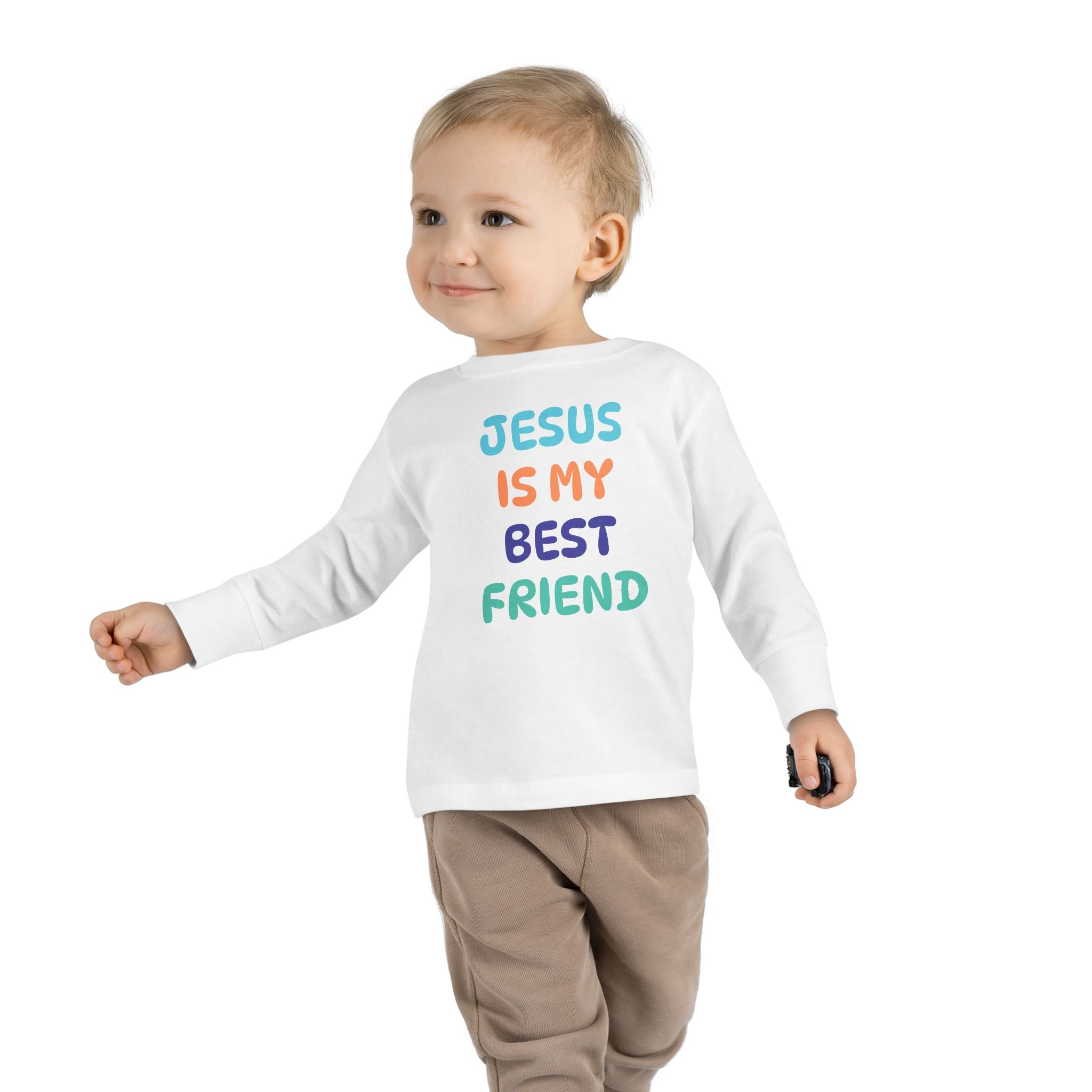 Faith Based Toddler Long Sleeve T-Shirt - Jesus Is My Best Friend | Kids clothes by atgodanddesigns