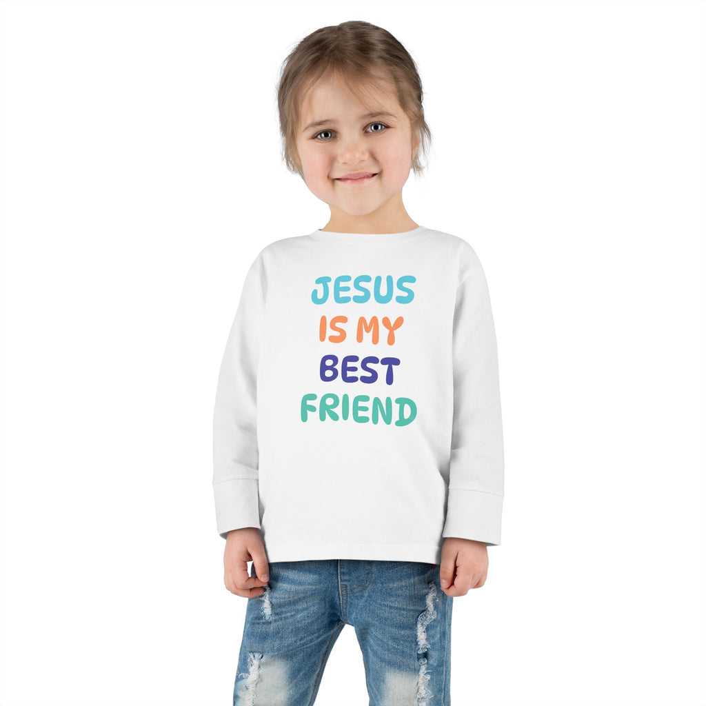 Faith Based Toddler Long Sleeve T-Shirt - Jesus Is My Best Friend | Kids clothes by atgodanddesigns