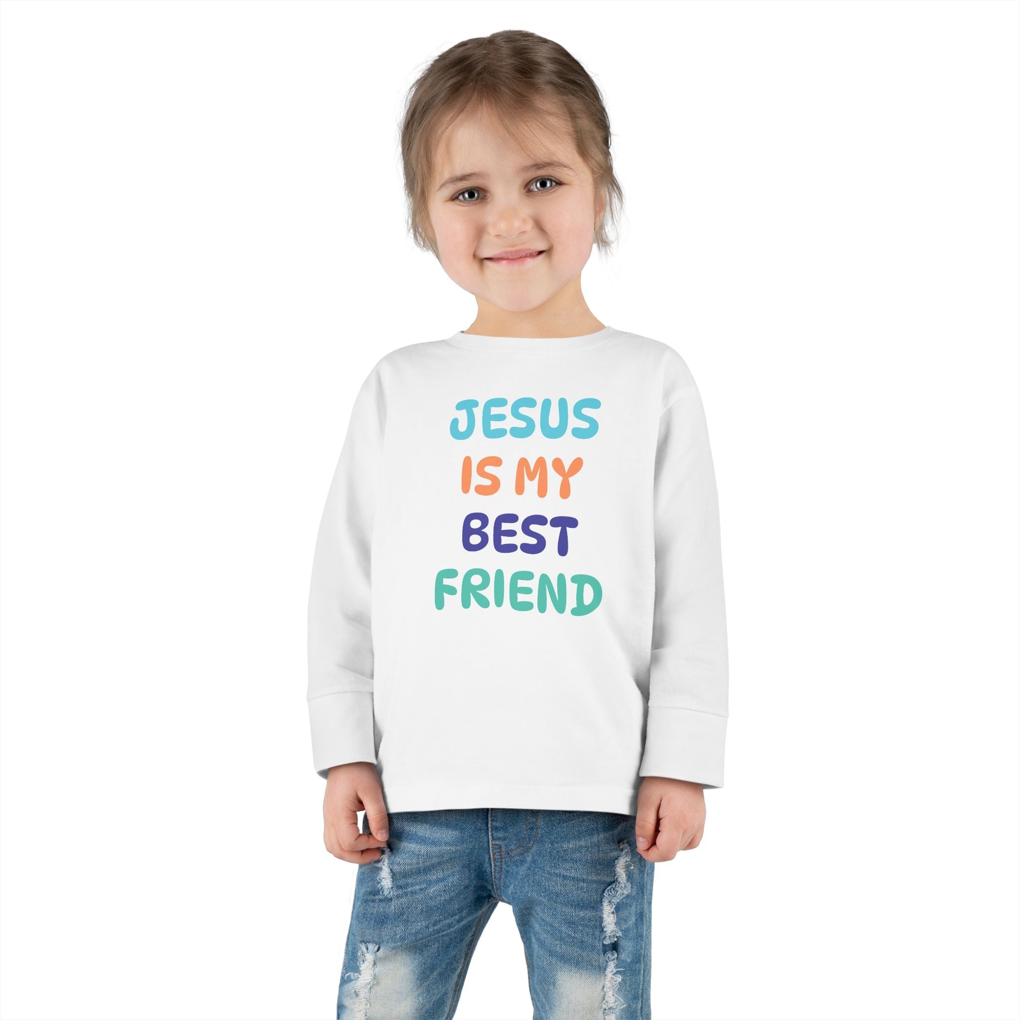 Faith Based Toddler Long Sleeve T-Shirt - Jesus Is My Best Friend | Kids clothes by atgodanddesigns