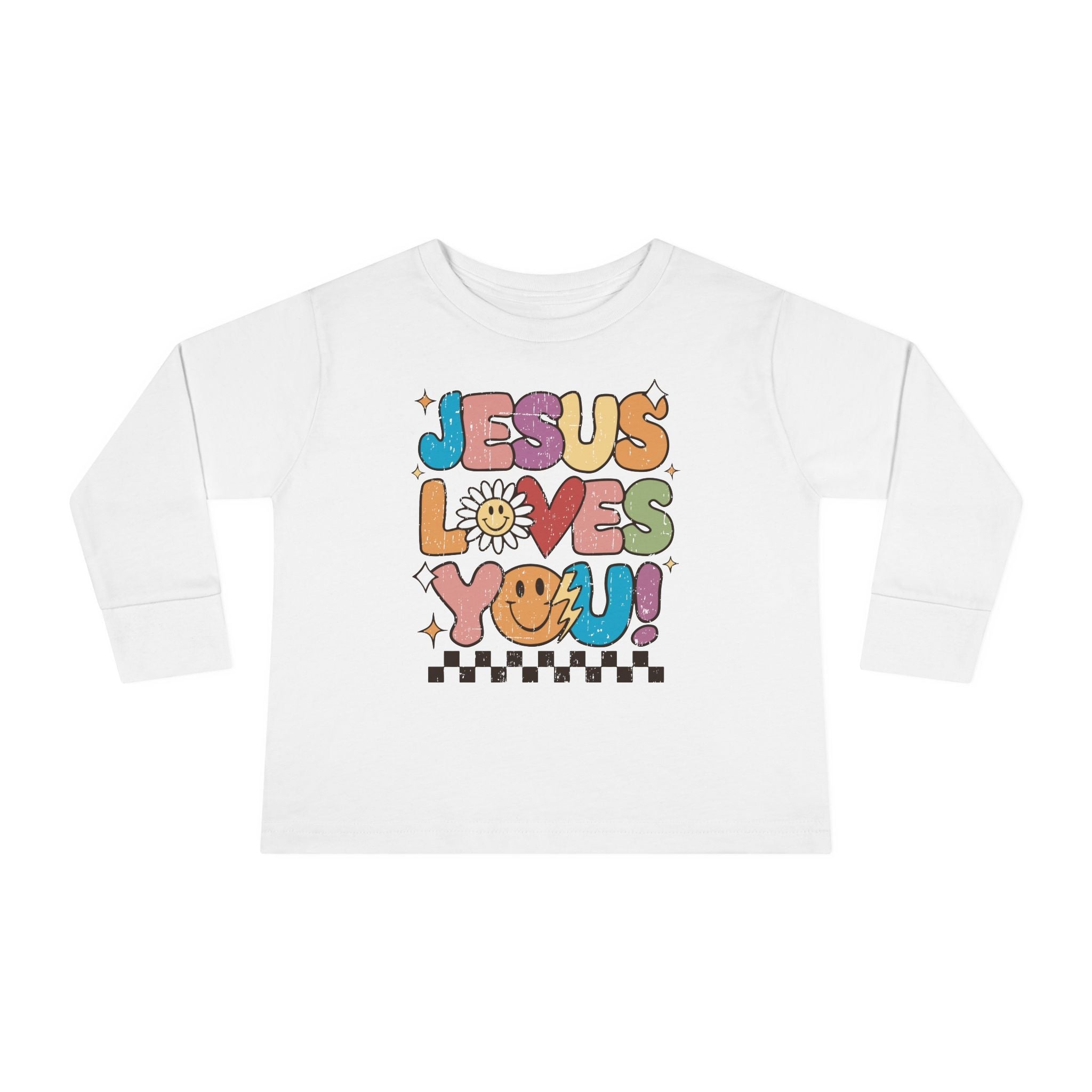 Faith Based Toddler Long Sleeve T-Shirt - Jesus Loves You | Kids clothes by atgodanddesigns