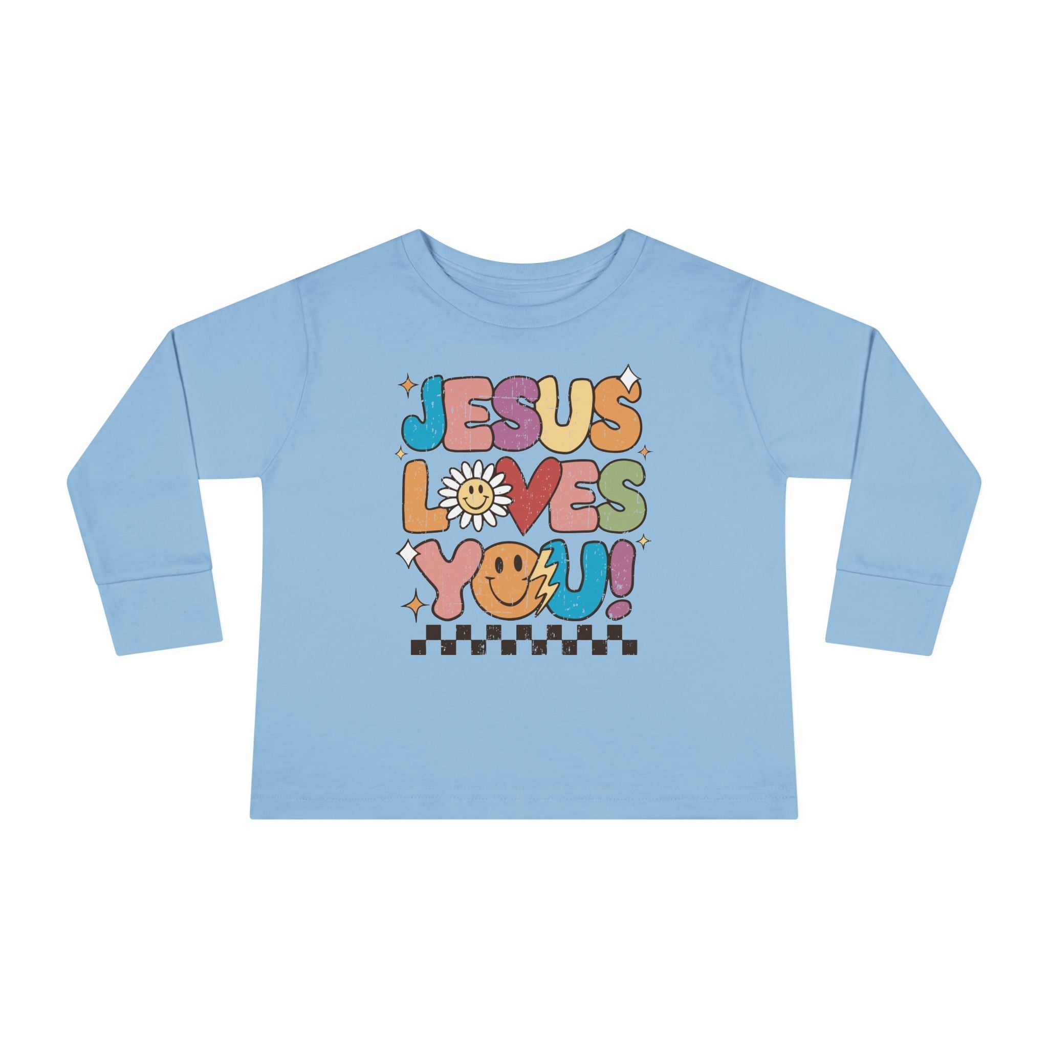 Faith Based Toddler Long Sleeve T-Shirt - Jesus Loves You | Kids clothes by atgodanddesigns