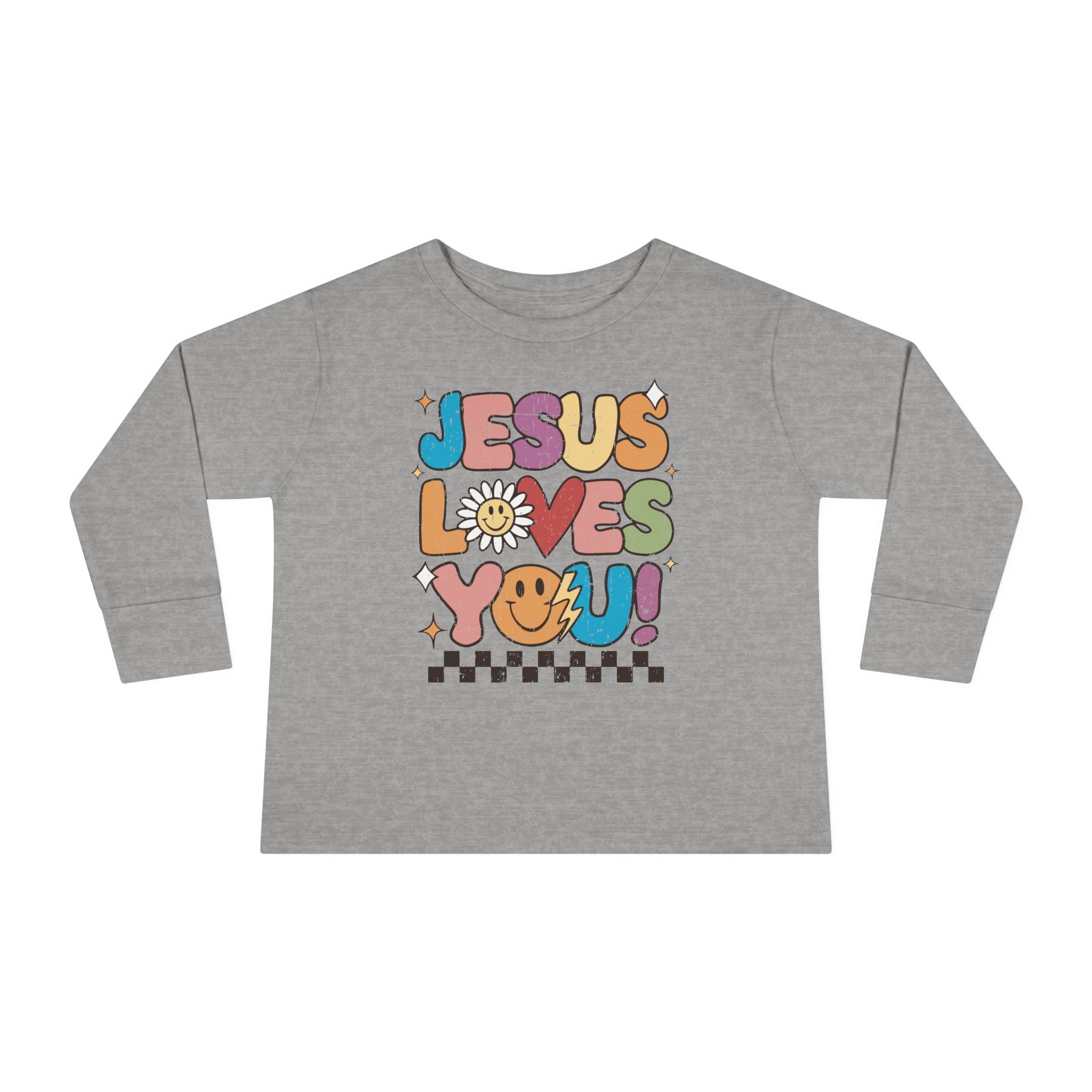Faith Based Toddler Long Sleeve T-Shirt - Jesus Loves You | Kids clothes by atgodanddesigns