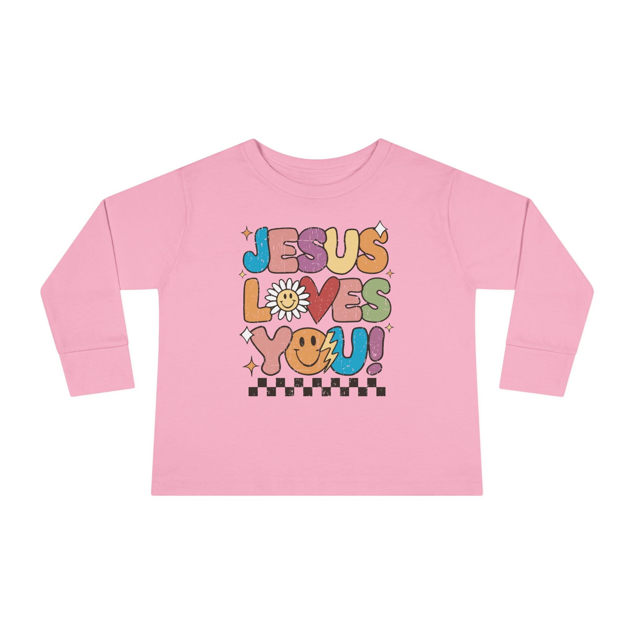 Faith Based Toddler Long Sleeve T-Shirt - Jesus Loves You | Kids clothes by atgodanddesigns