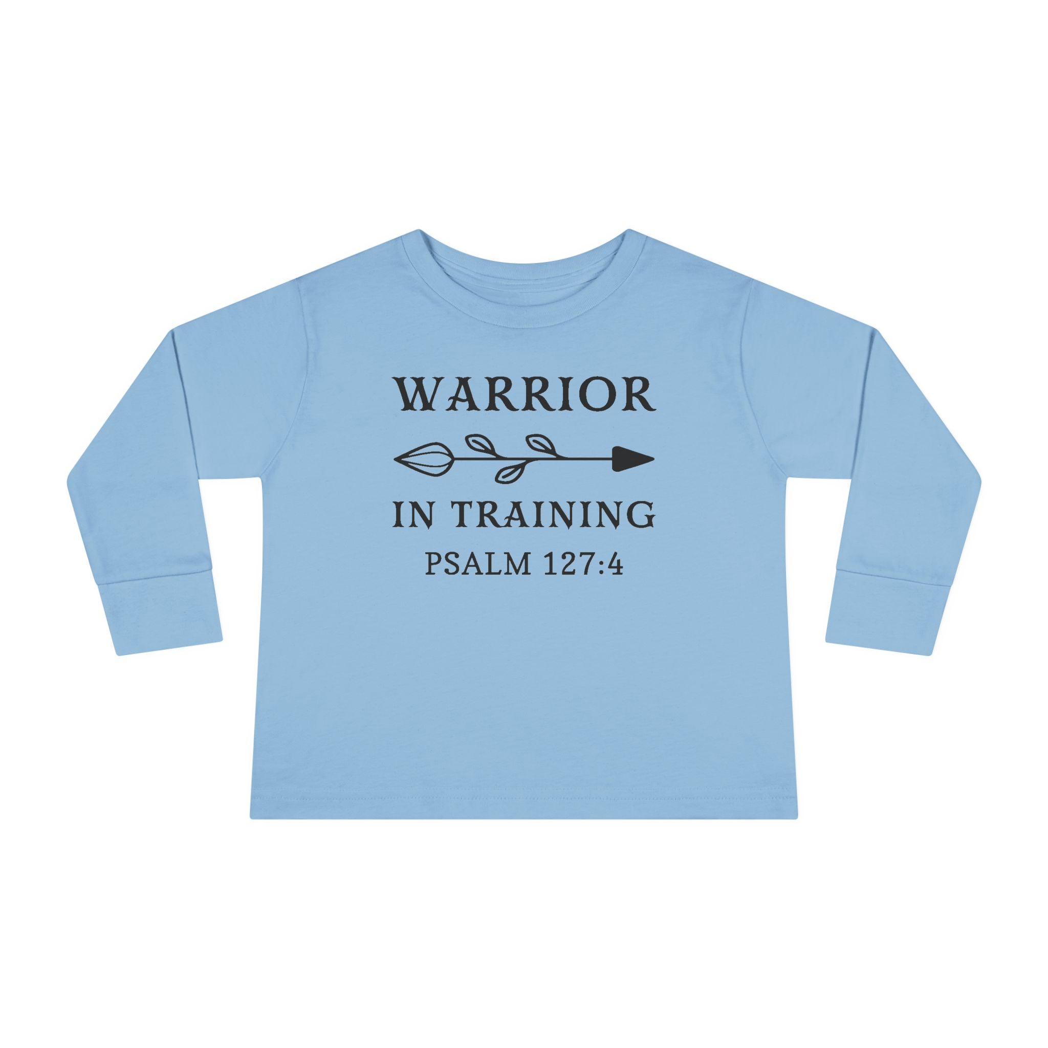 Faith Based Toddler Long Sleeve T-Shirt - Warrior In Training | Kids clothes by atgodanddesigns