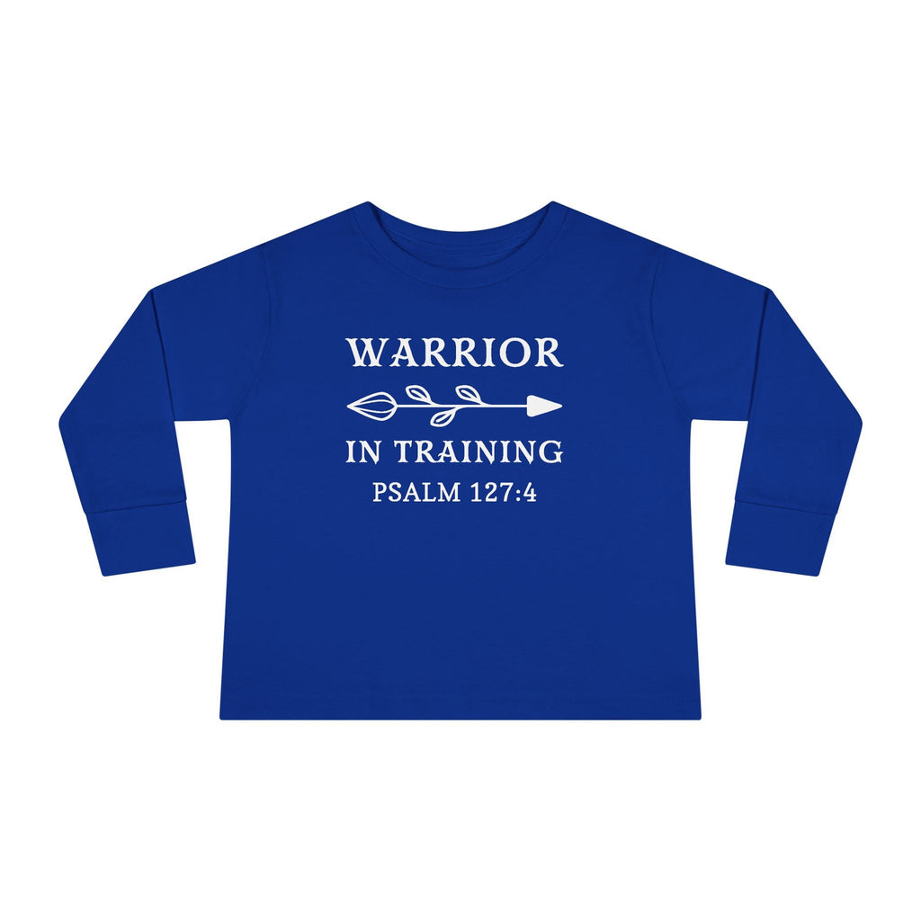 Faith Based Toddler Long Sleeve T-Shirt - Warrior In Training | Kids clothes by atgodanddesigns