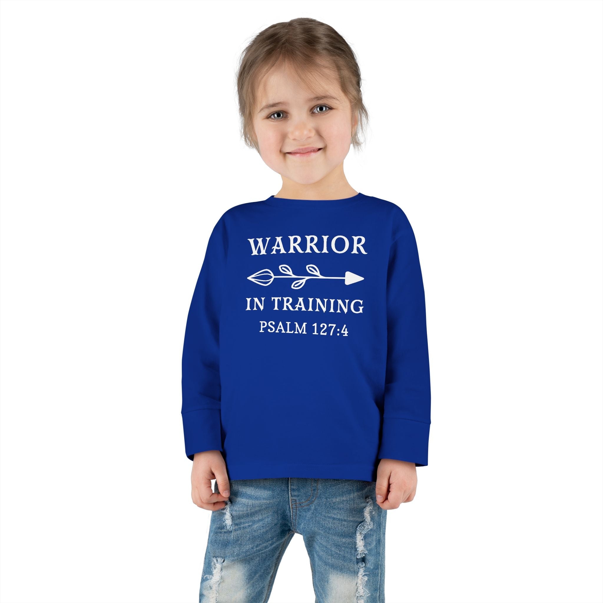 Faith Based Toddler Long Sleeve T-Shirt - Warrior In Training | Kids clothes by atgodanddesigns